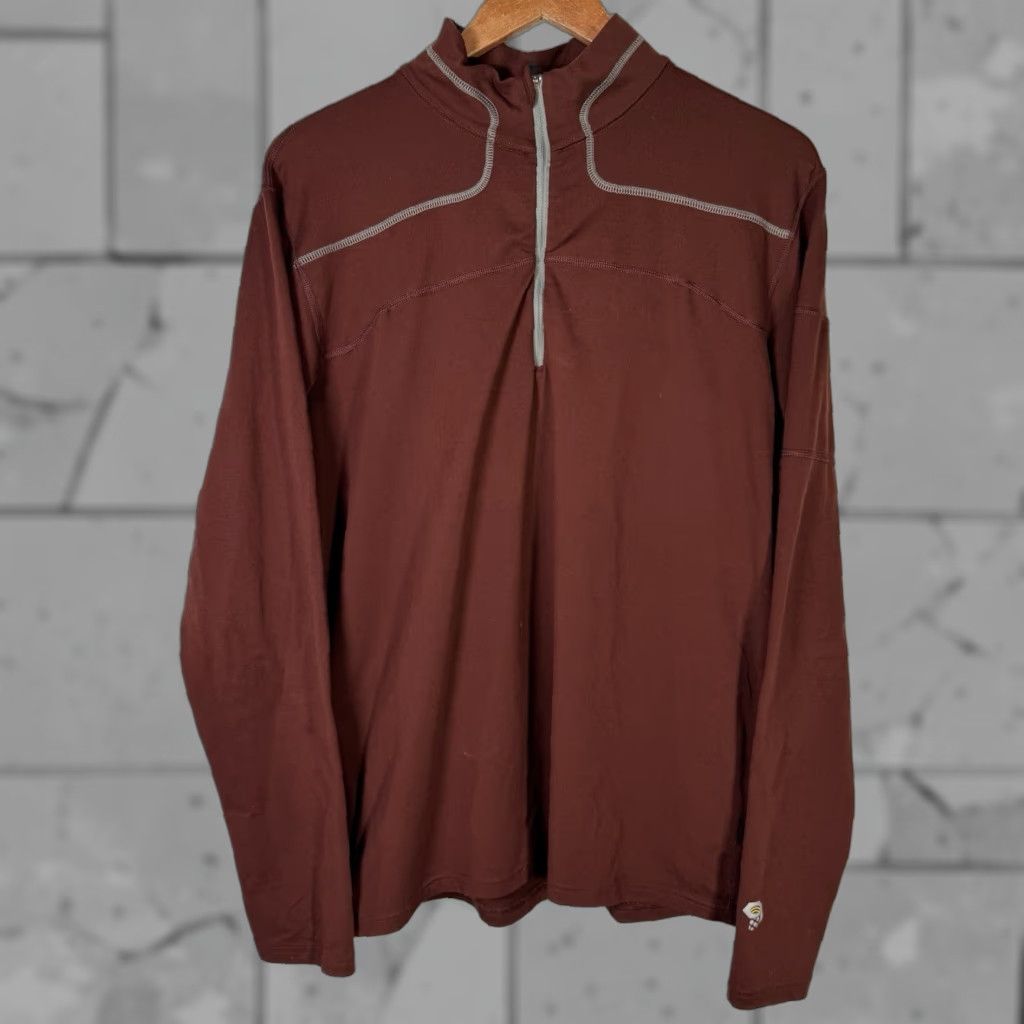 Mountain Hardwear Mountain HardWear Quarter Zip Polyester Blend Pullover Jacket Mens Size L Brown Size US L / EU 52-54 / 3 - 1 Thumbnail