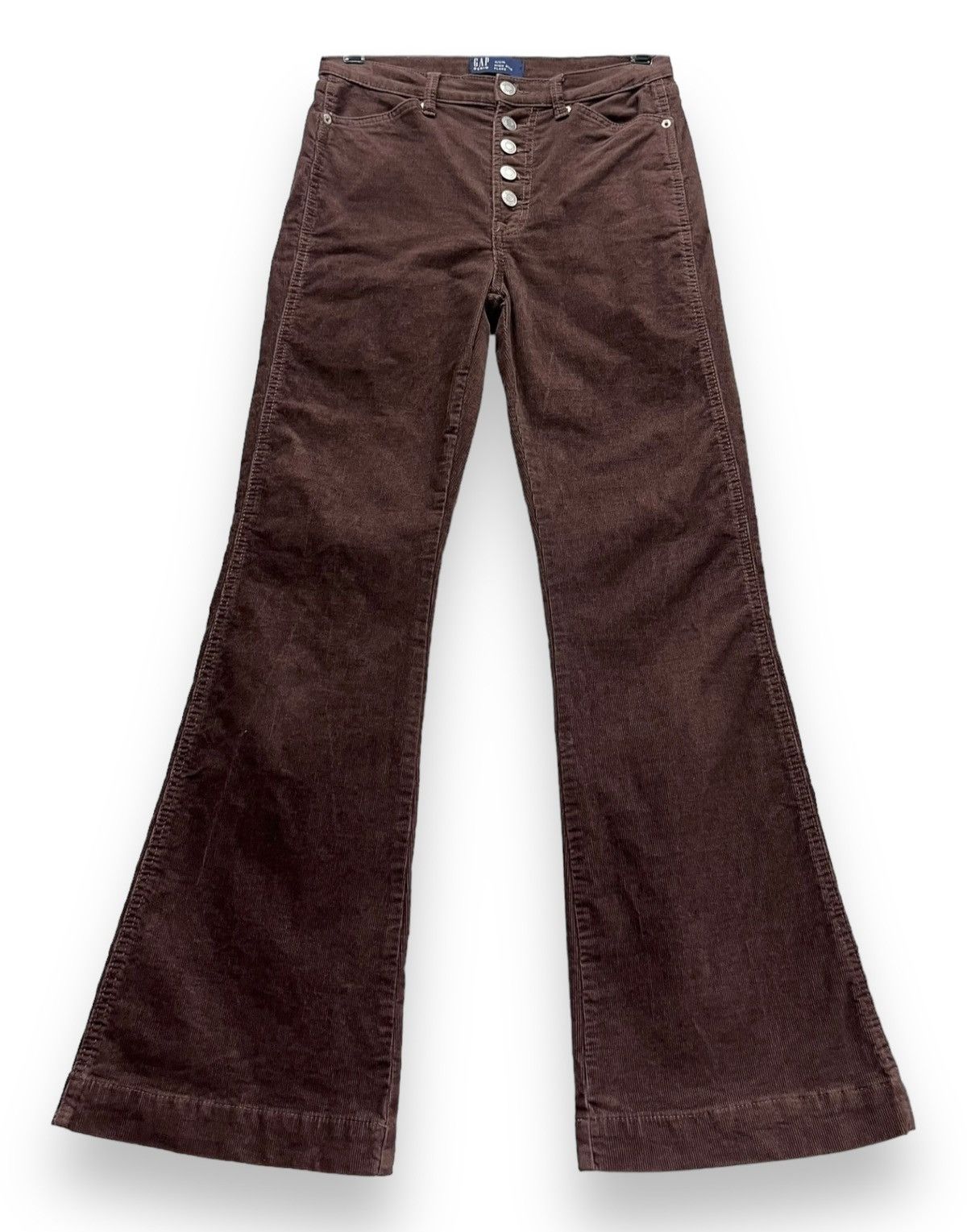 Gap FYE BUTTON FLY🔥GAP Classic Stretch Corduroy High Rise Flare Size US 28 / EU 44 - 5 Thumbnail
