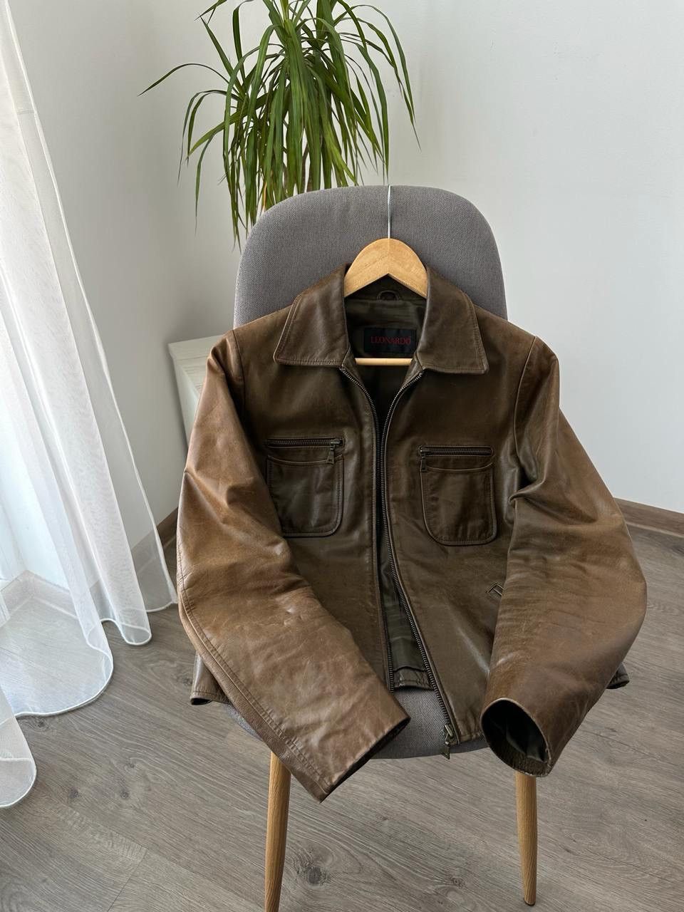 Genuine Leather × Japanese Brand × Vintage Vintage Genuine Leather Leonardo Brown Jacket Size US S / EU 44-46 / 1 - 13 Thumbnail