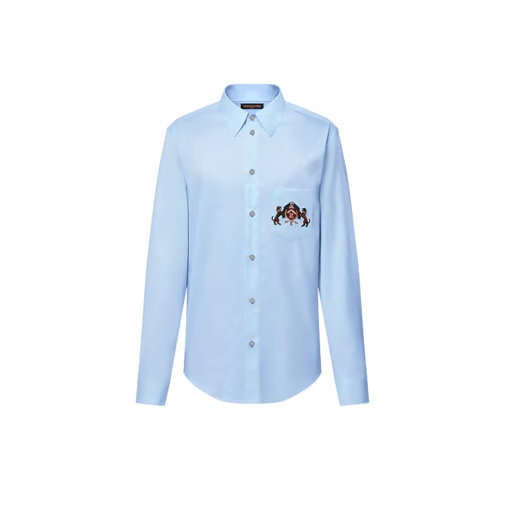 Embroidered Long-Sleeved Cotton Shirt