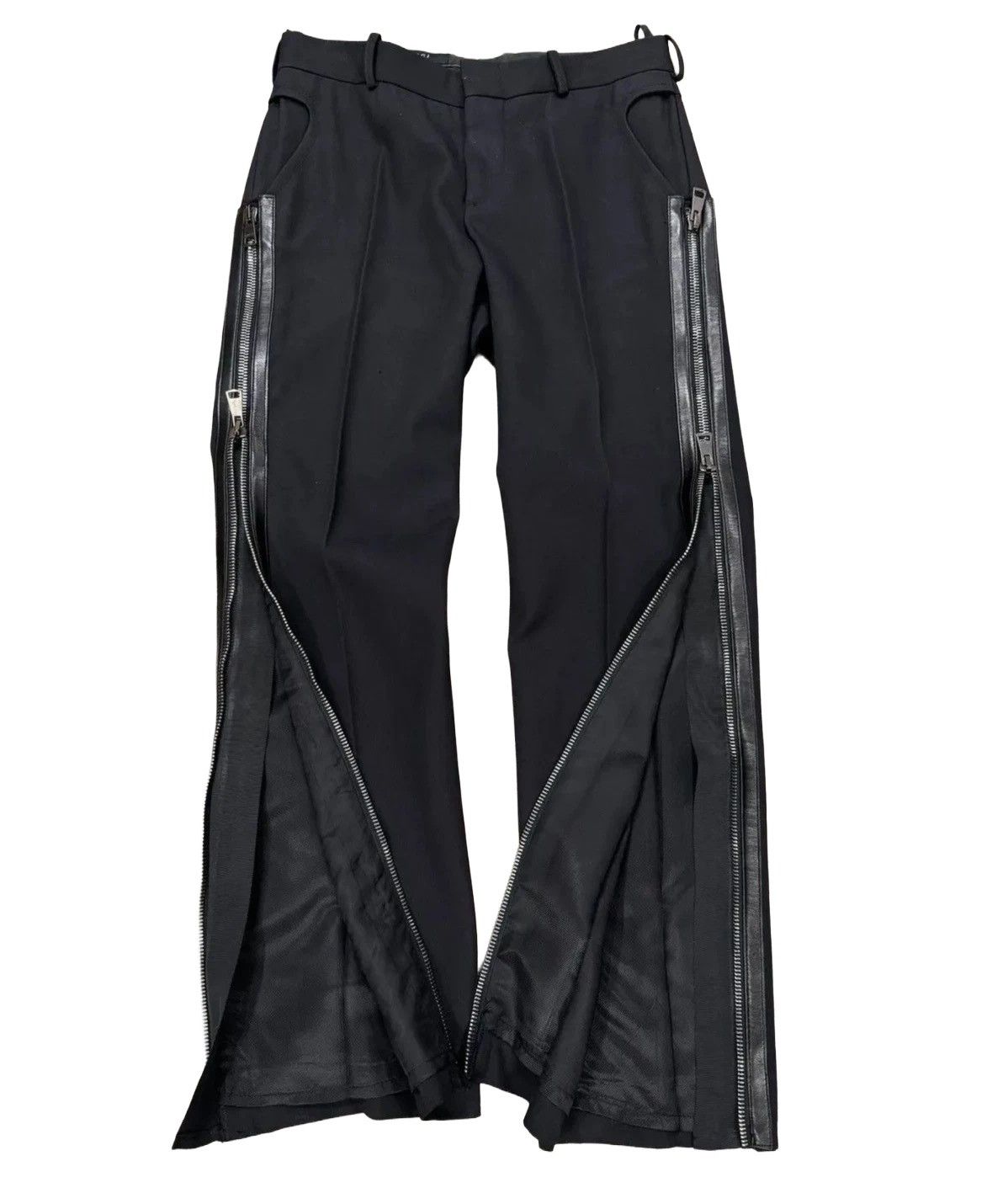Gucci GUCCI Pants Wool Leather Ful Zip Vintage Black TOM FORD Size 26" / US 2 / IT 38 - 1 Thumbnail