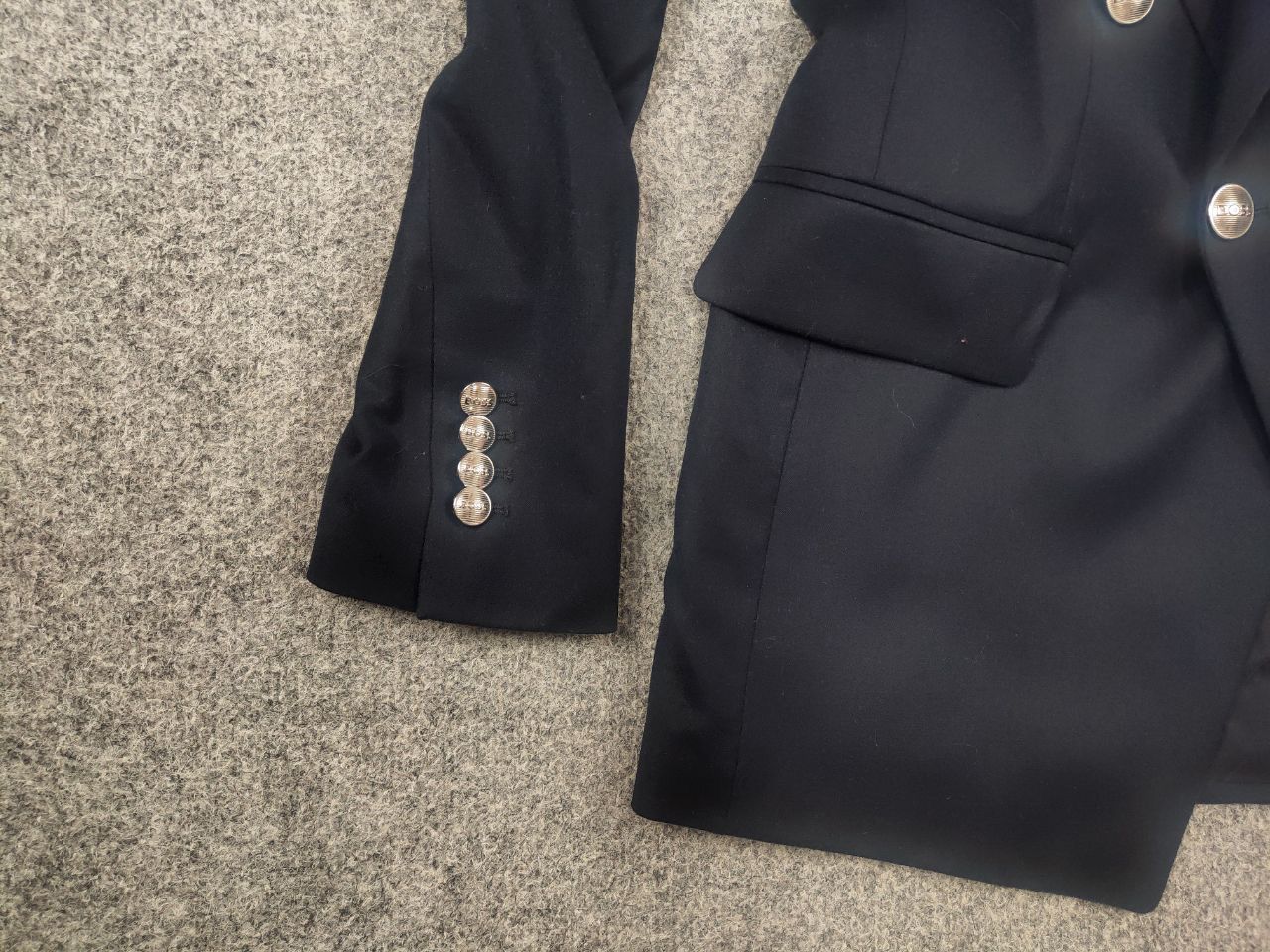 Hugo Boss Hugo Boss marzotto Double Breasted Wool Navy blazer Jacket Size XS / US 0-2 / IT 36-38 - 7 Thumbnail