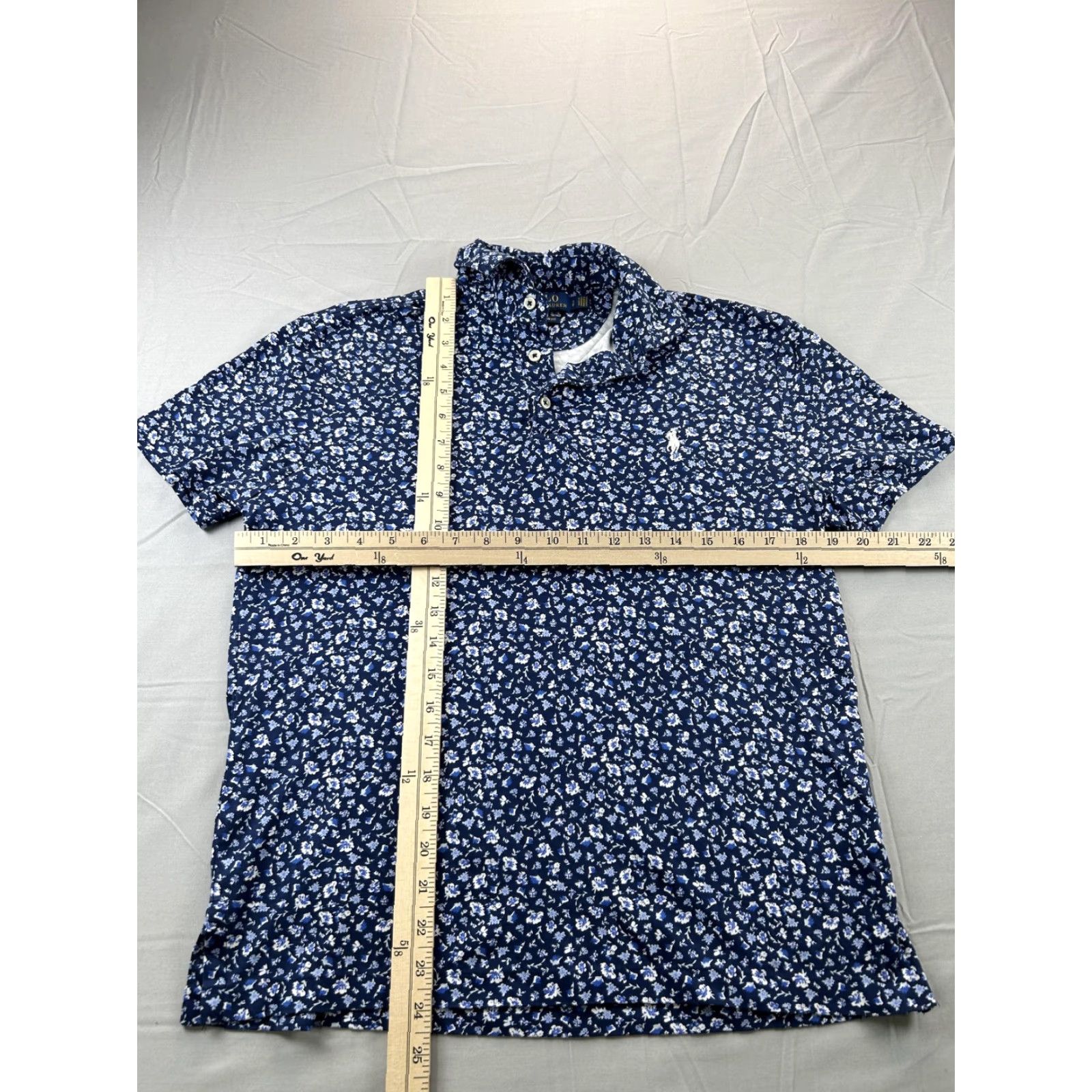 Polo Ralph Lauren Polo Ralph Lauren Polo Shirt Men Small P Floral Print Slim Cotton Short Sleeve Navy Blue Embroidered Pony Logo Casual Classic Fit Size US S / EU 44-46 / 1 - 4 Thumbnail