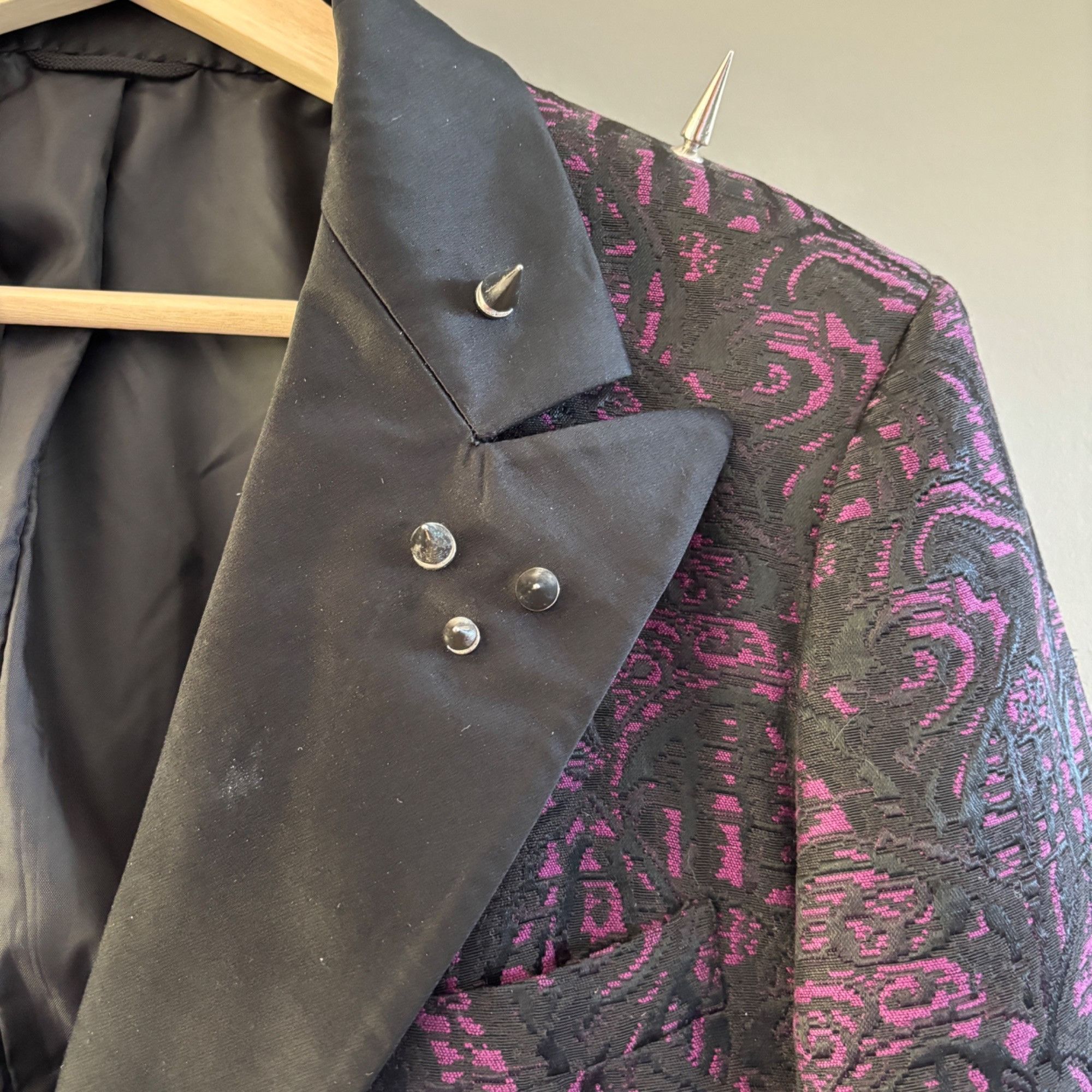 After Six Vintage 70s After Six Rudofker Paisley Brocade Tuxedo Jacket Size 36S - 4 Thumbnail