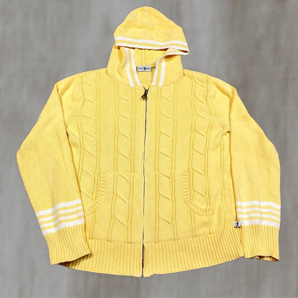 Vintage VINTAGE Duck Head Sweater Shirt Womens Small Yellow Full Zip Hoodie Size L / US 10 / IT 46 - 1 Thumbnail