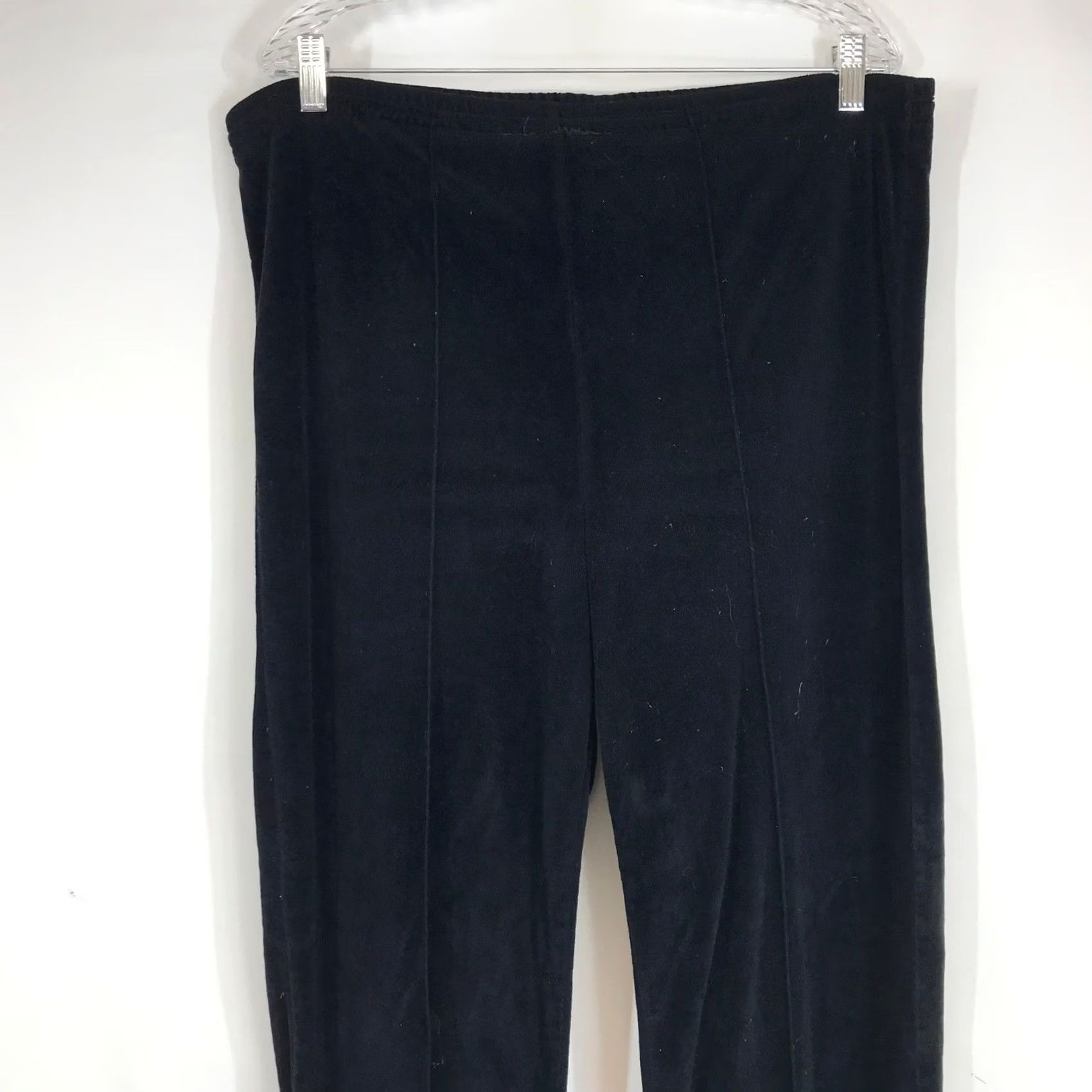 Nike VINTAGE Nike Sportswear Black Velour Track Pants High Rise Straight Leg Large Women Size 36" / US 14 / IT 50 - 2 Thumbnail