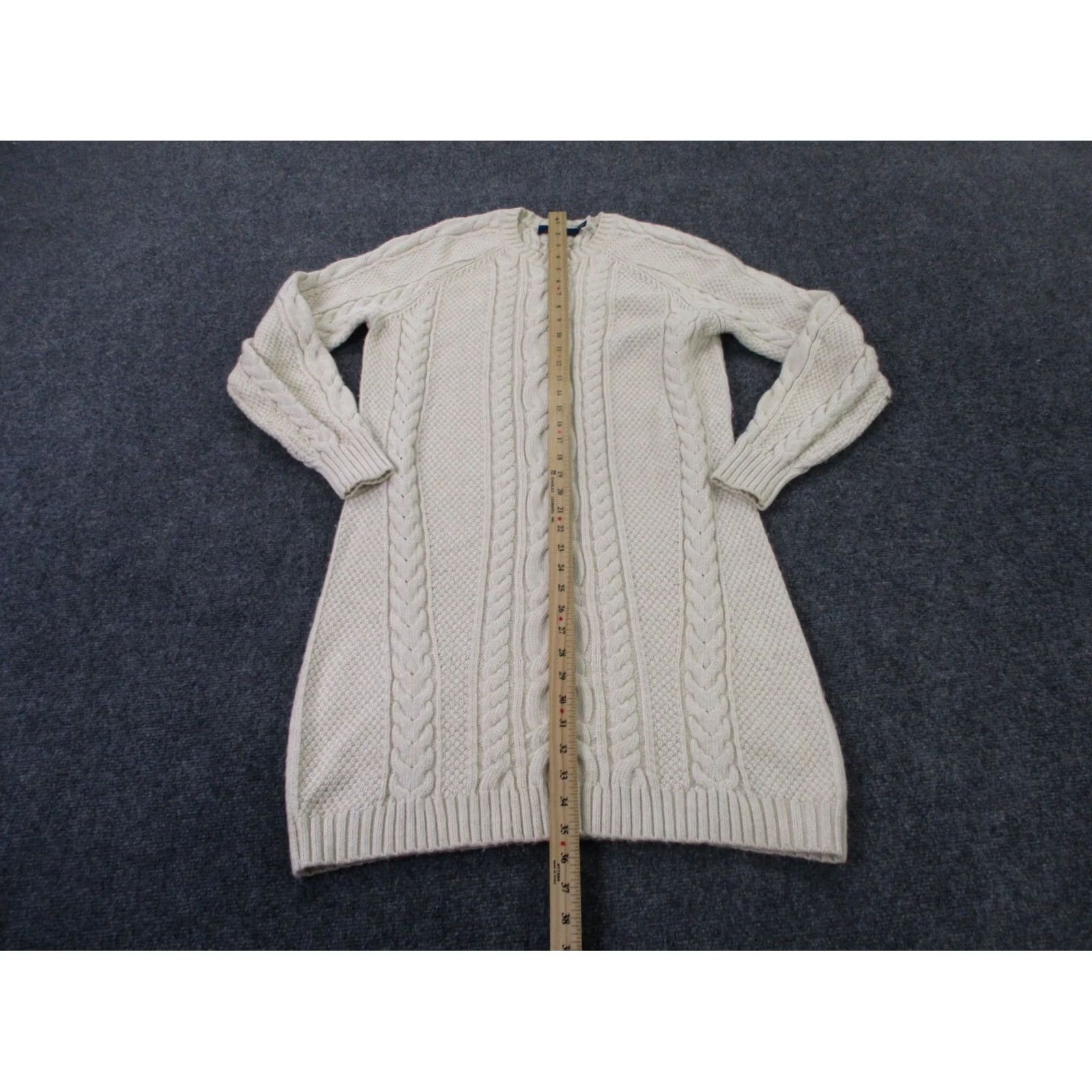 Polo Ralph Lauren Polo Ralph Lauren Sweater Dress Womens M Fall Ivory Crew Neck Pullover Knit Preppy Classic Size M / US 6-8 / IT 42-44 - 3 Thumbnail