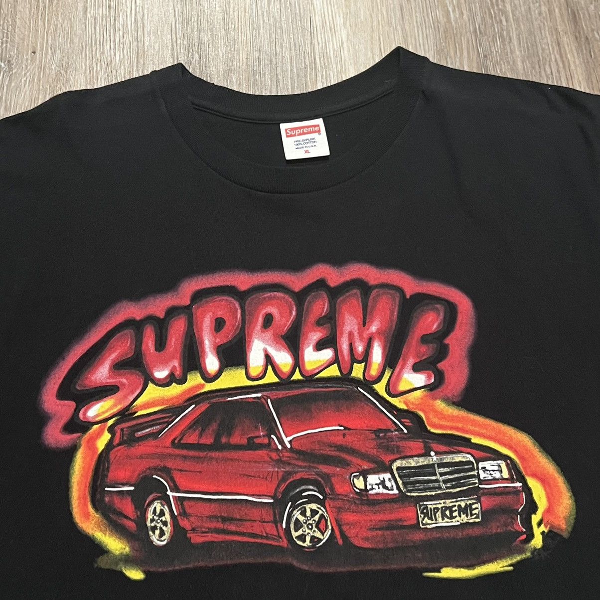 Supreme Supreme Benz tee Mercedes 190e tee 2014 airbrush car tee Size US XL / EU 56 / 4 - 14 Thumbnail