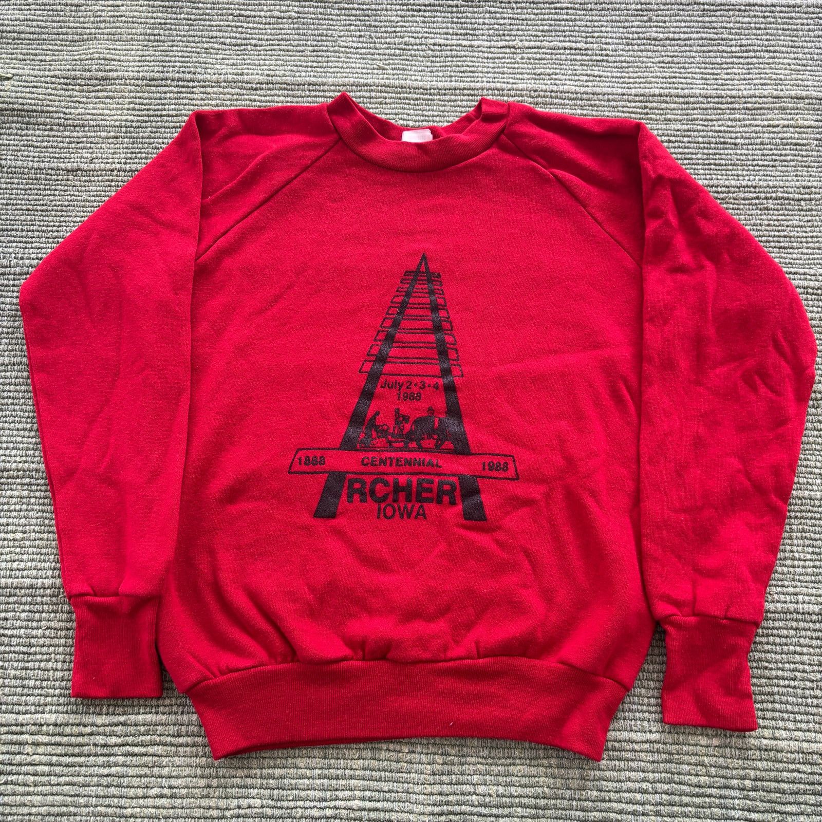 Vintage Vintage 1988 Archer Iowa Centennial Red Sweatshirt Kids Sz S Size US S / EU 44-46 / 1 - 1 Thumbnail
