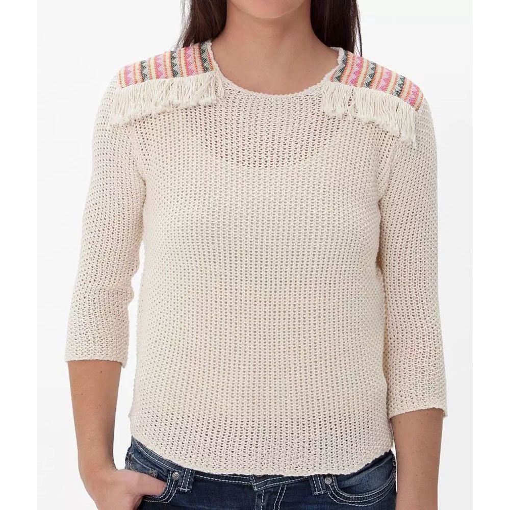 Billabong Billabong Sandy Kisses Women's M Fringe Open Knit Sweater Size M / US 6-8 / IT 42-44 - 1 Thumbnail