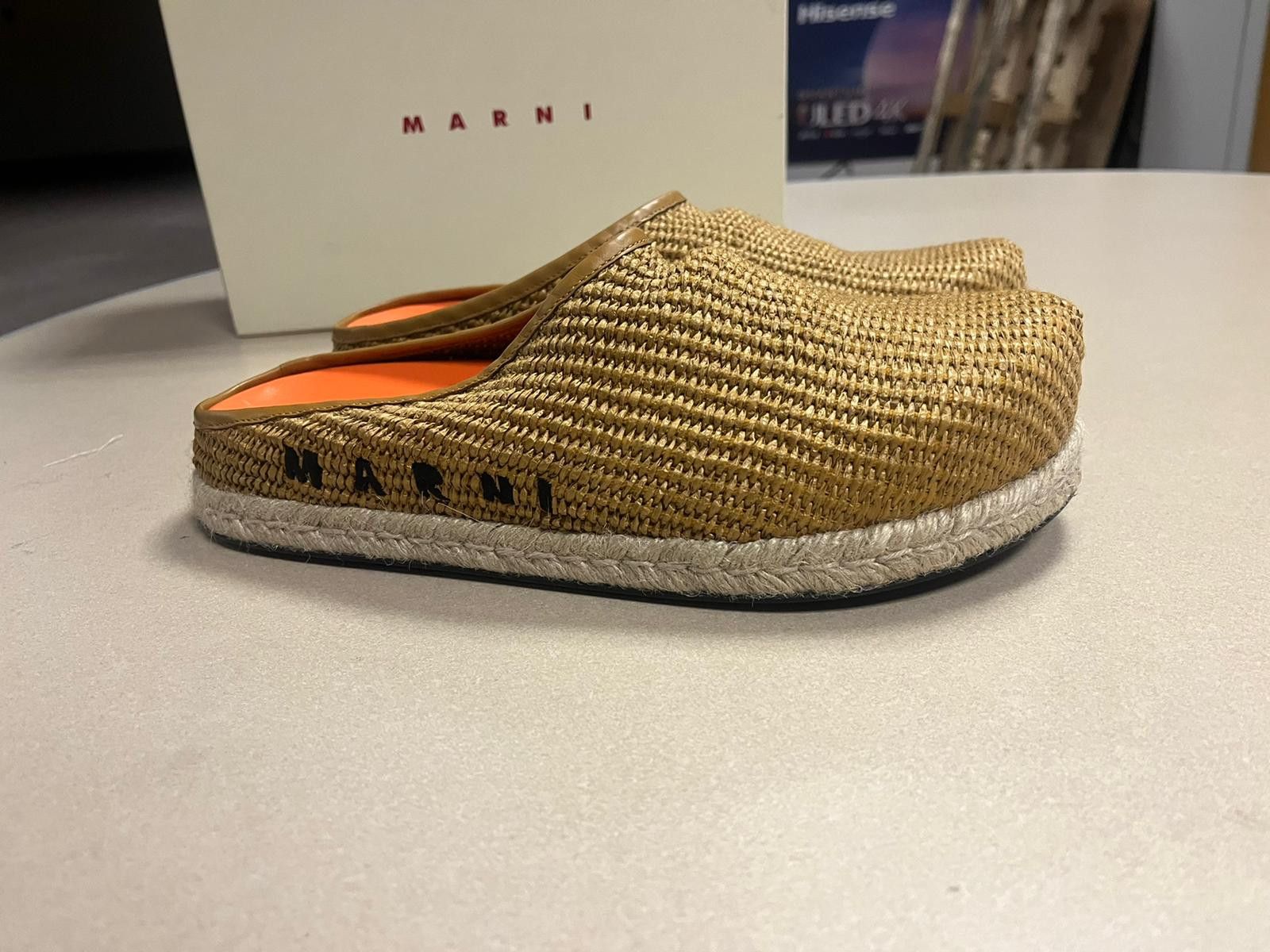 Marni Sabot Raffa Slip On Sandals / Shoes in Brown Size US 11 / EU 44 - 11 Thumbnail