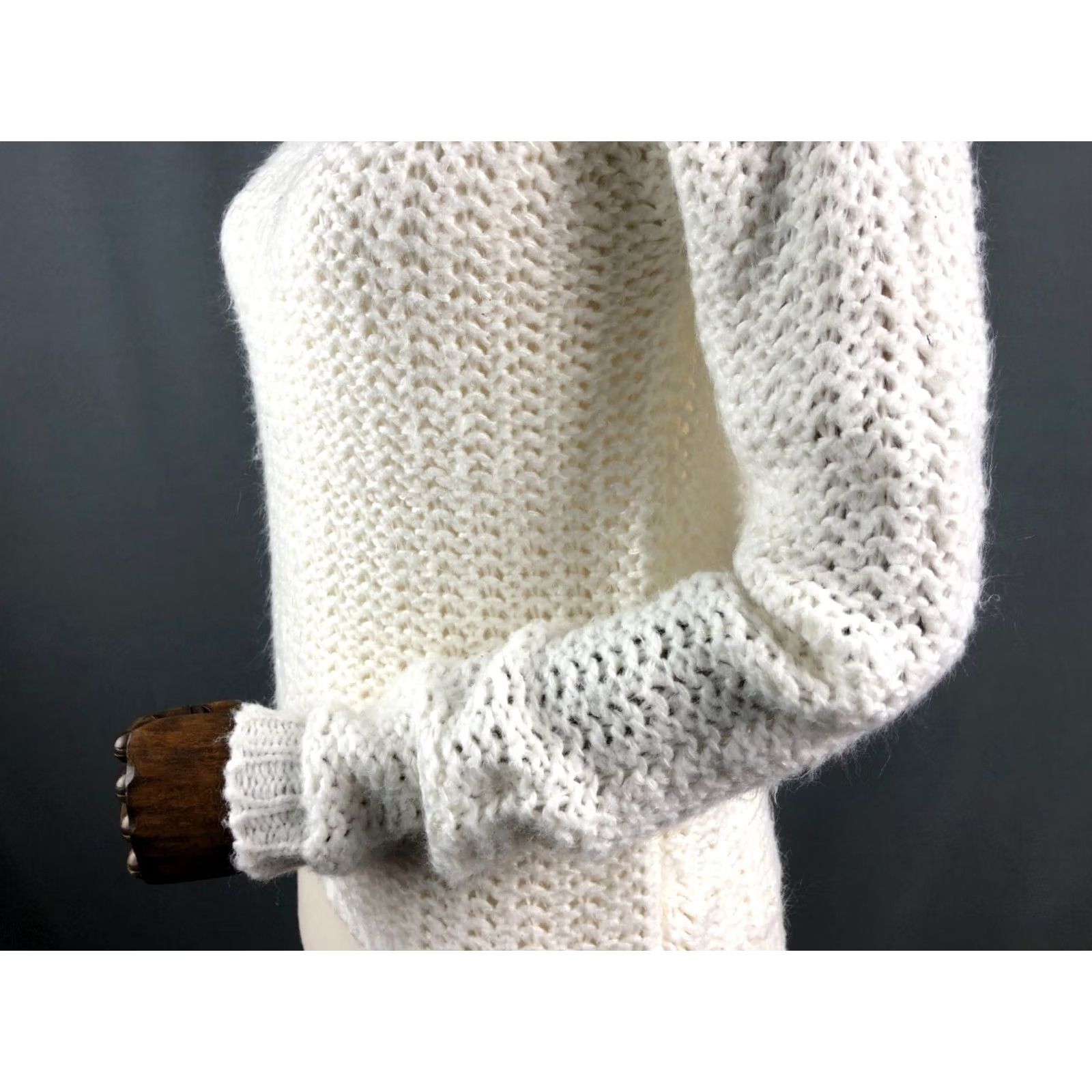 Acne Studios Acne Studios Knitted Pullover Lyocell White Women Size L Crew Neck Cable-Knit Sweater Size L / US 10 / IT 46 - 7 Thumbnail