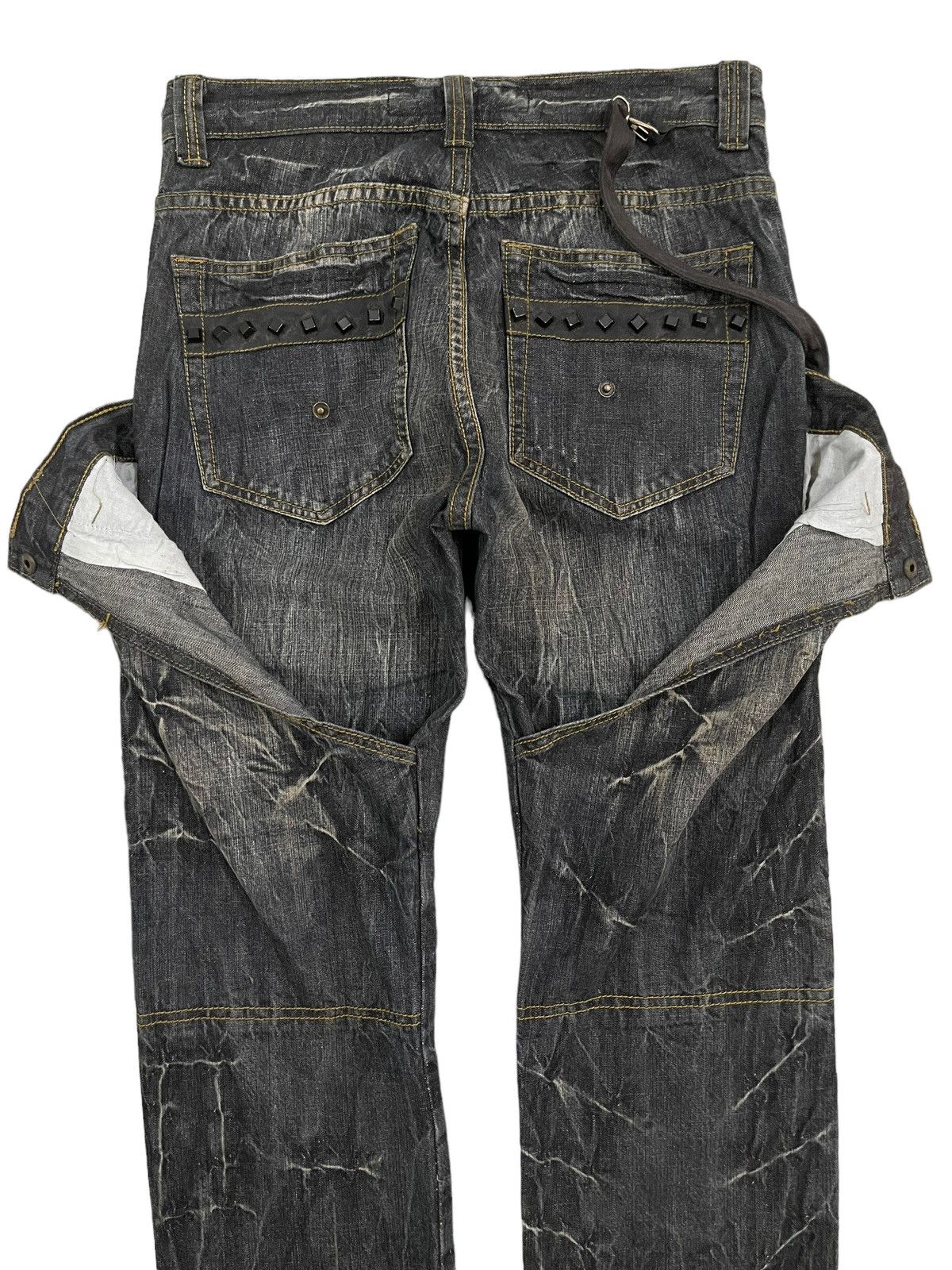 If Six Was Nine Vintage Japan Punk Ministry Double Waist Bondage Style Jeans Size US 31 - 7 Thumbnail