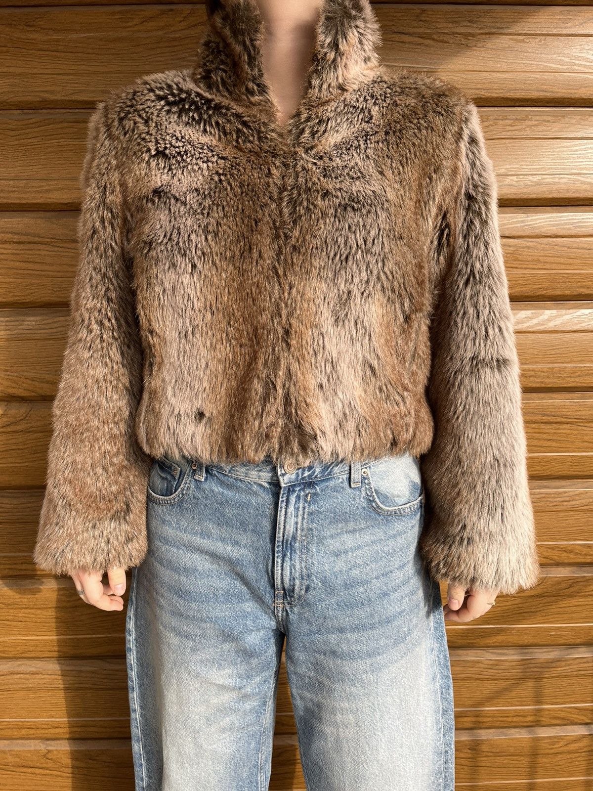 If Six Was Nine × Le Grande Bleu (L.G.B.) Vintage Fluffy Gothic JPG Style Eco Fur Faux Coat Jacket Y2K Size M / US 6-8 / IT 42-44 - 20 Thumbnail