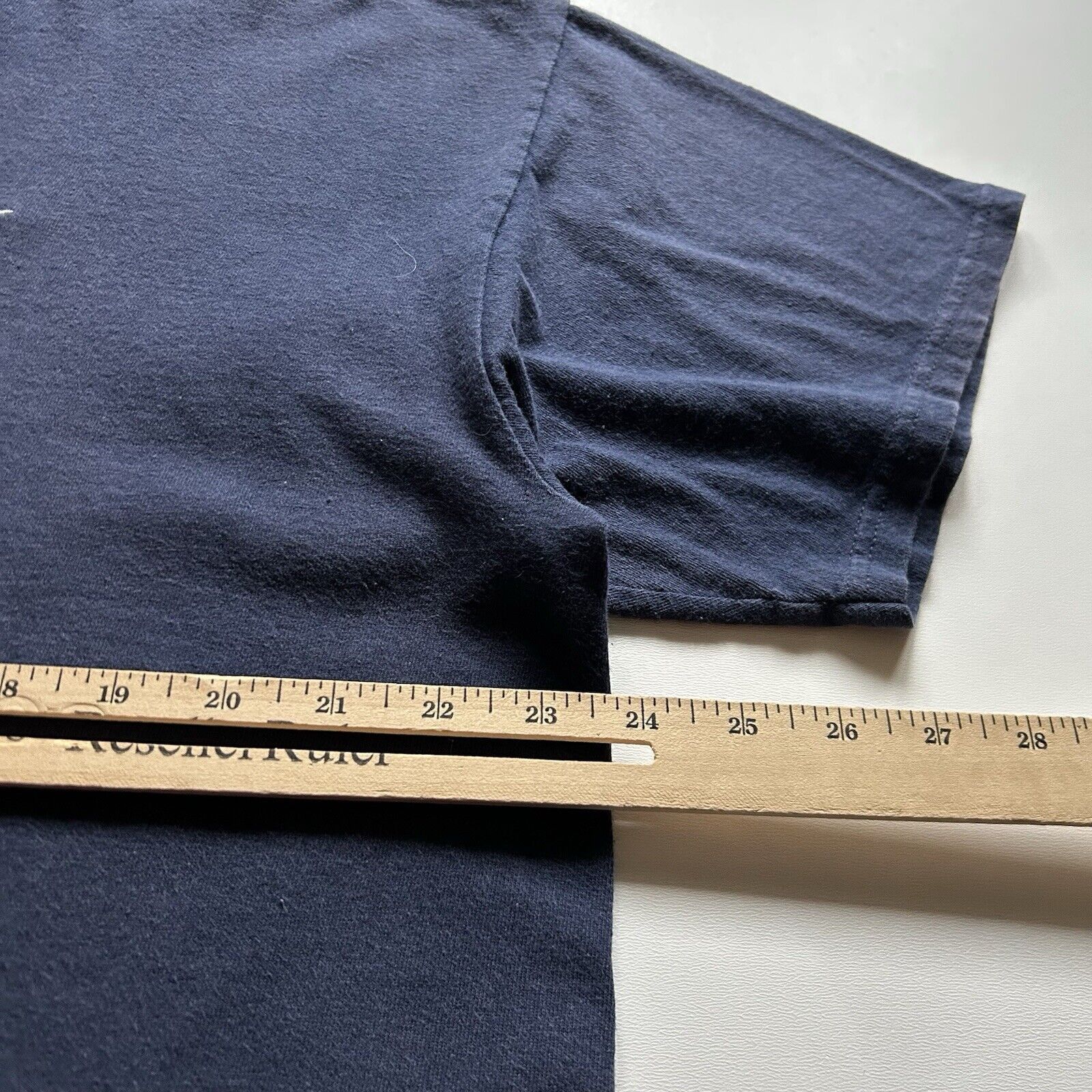 Nike × Vintage Vintage Y2K Nike Swoosh Basic T Shirt Large Faded Navy Blue Size US L / EU 52-54 / 3 - 4 Thumbnail
