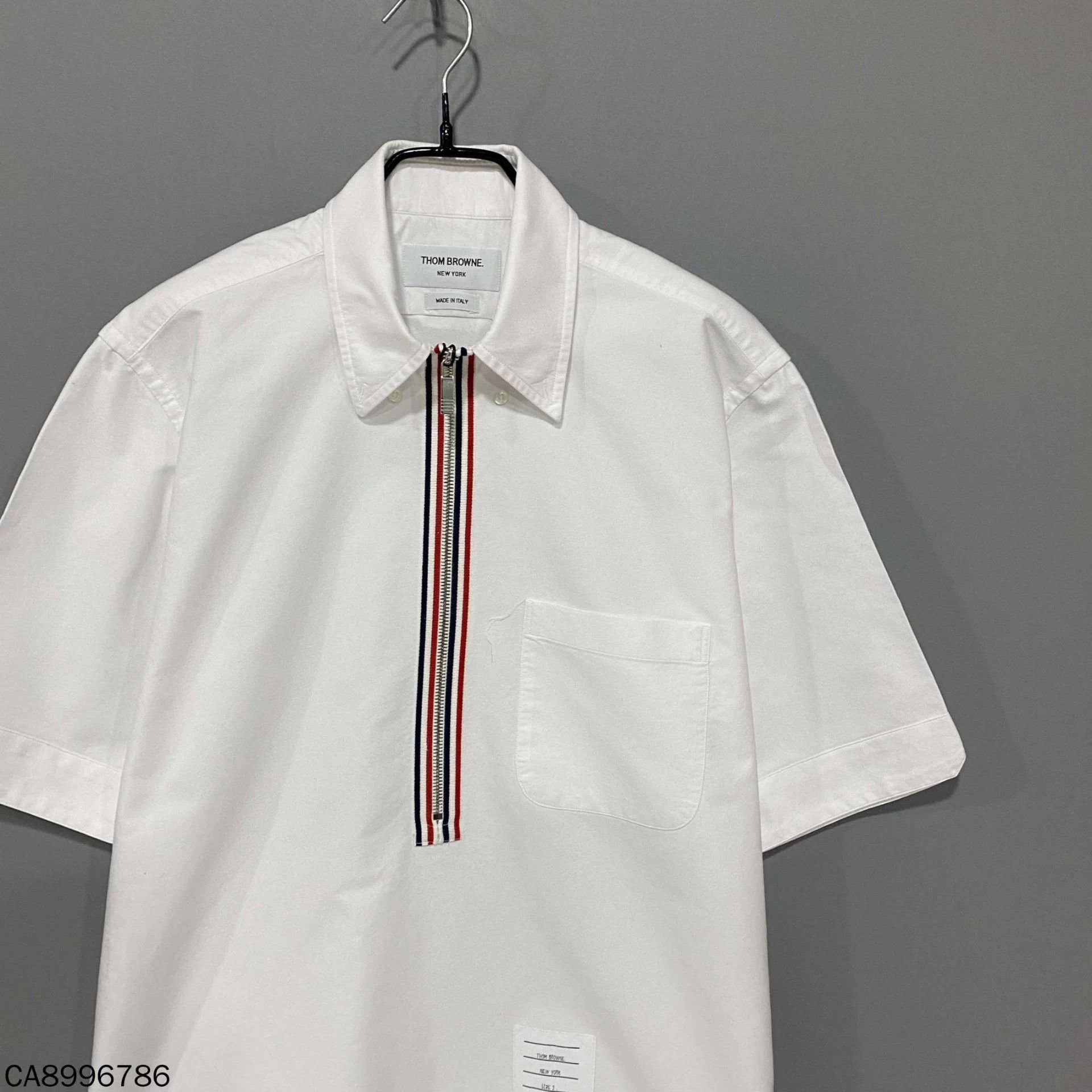 Thom Browne Thom Browne short-sleeve zip front color block shirt 2 Size US M / EU 48-50 / 2 - 2 Thumbnail