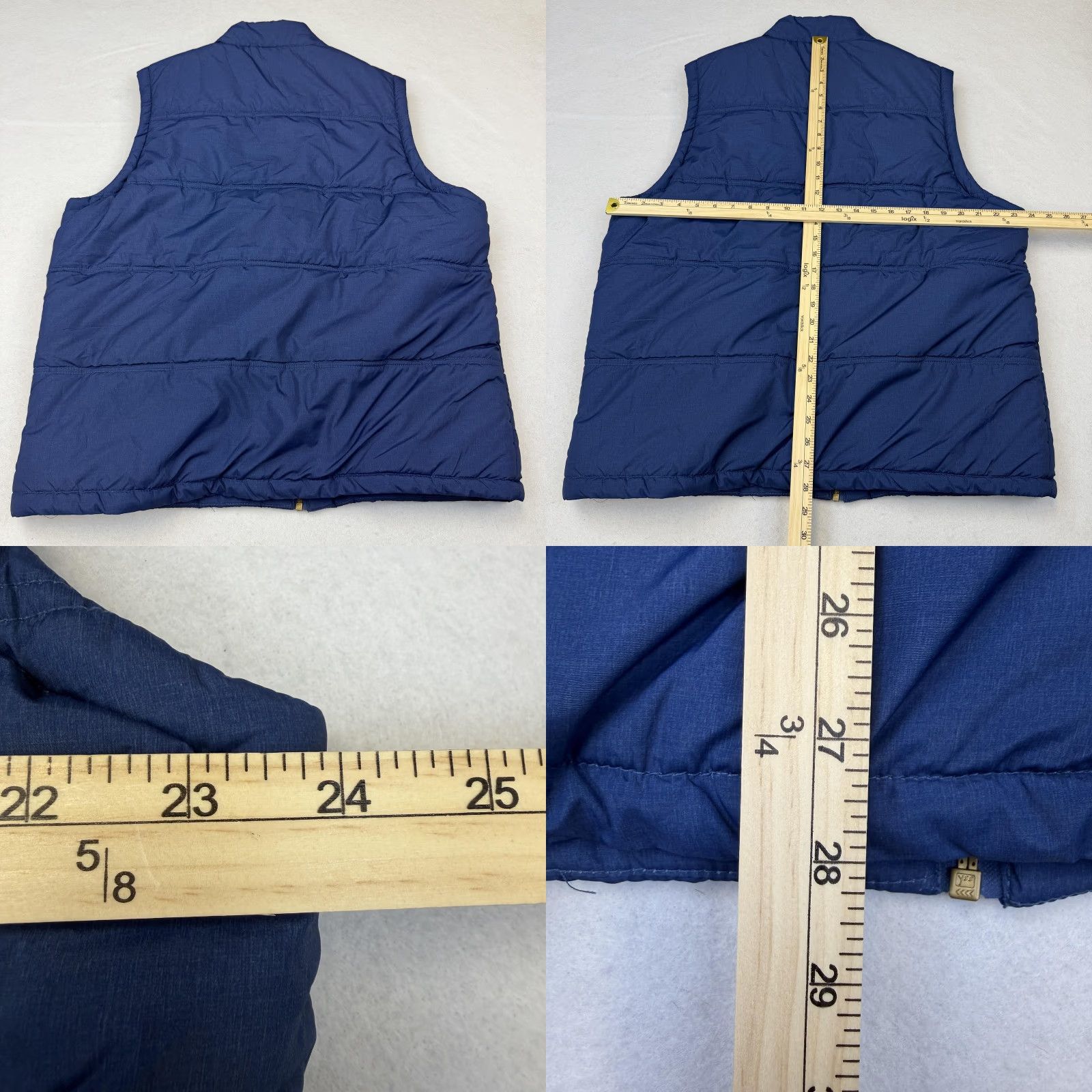 Weatherproof VINTAGE Weatherproof Mens XL Blue Puffer Quilted Vest Zip Lined Collared Stand-Up Pocketed Denim? Size US XL / EU 56 / 4 - 8 Thumbnail