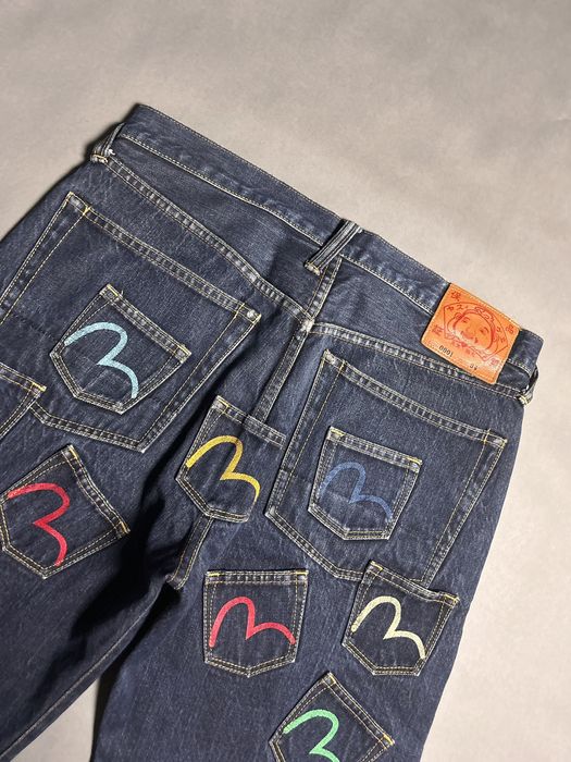 Vintage Evisu multipocket jeans multicolor vintage selvedge denim | Grailed