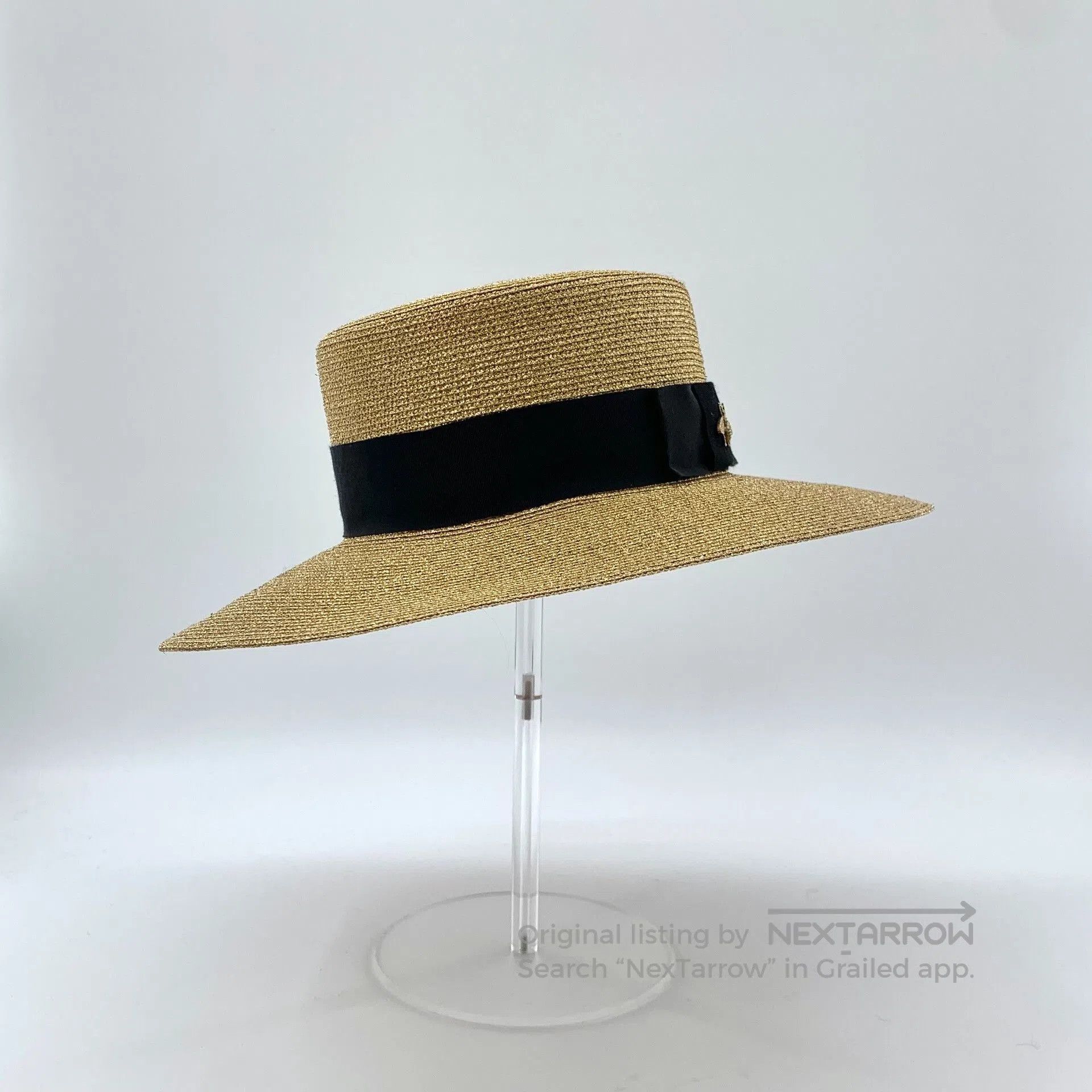 Gucci Gucci Gold Bee Woven Bucket Hat. Size ONE SIZE - 3 Thumbnail