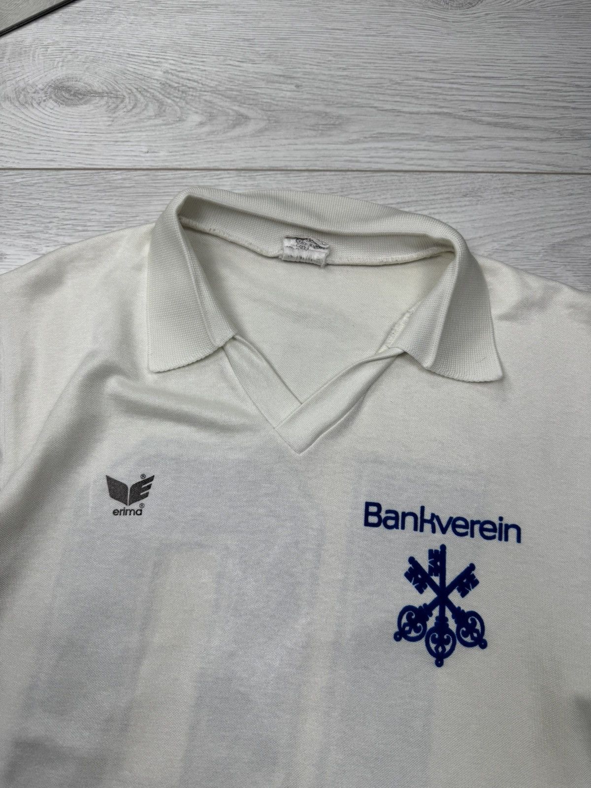 Erima × Vintage 70s Vintage Erima Bankvereinwest West Germany JERSEY Size US L / EU 52-54 / 3 - 4 Thumbnail