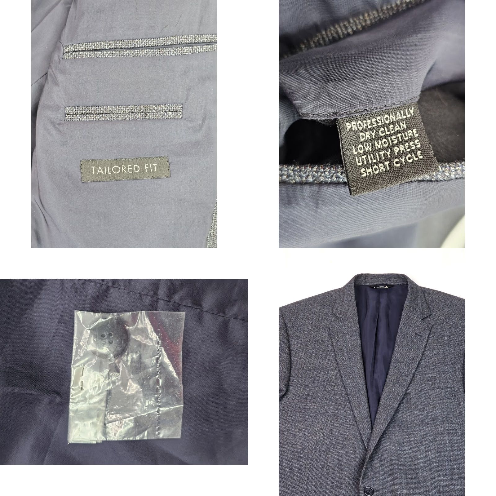 Jos. A. Bank Jos A. Bank Sport Coat Men 42R Blue Gray Micro Birdseye Heather Wool Blend Single-Breasted 2-Button Notch Flat Front Regular Jacket Size US XS / EU 42 / 0 - 8 Thumbnail