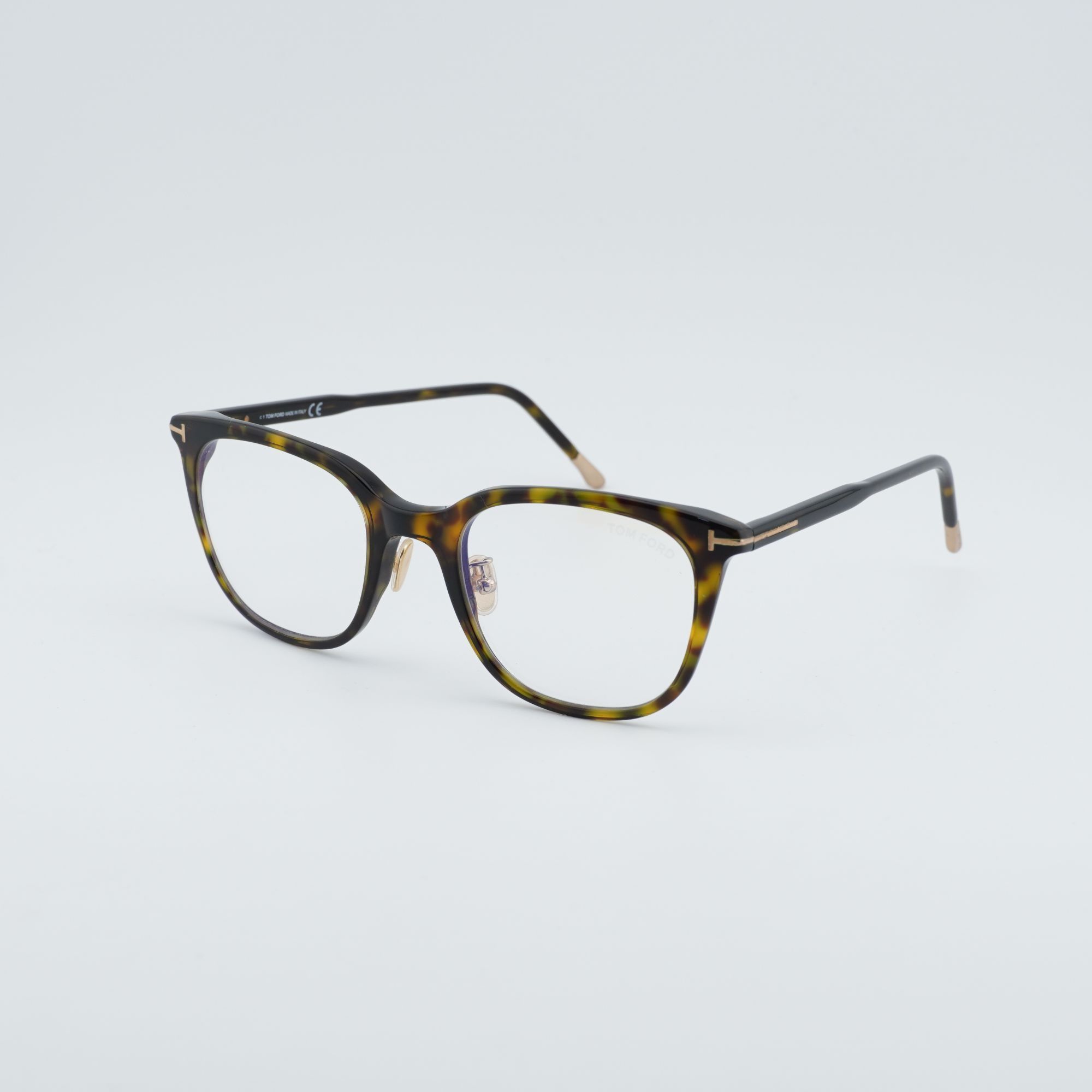 Tom Ford Tom Ford FT5776-D-B 052 Eyeglasses Havana 53mm Square Frame Size ONE SIZE - 1 Thumbnail