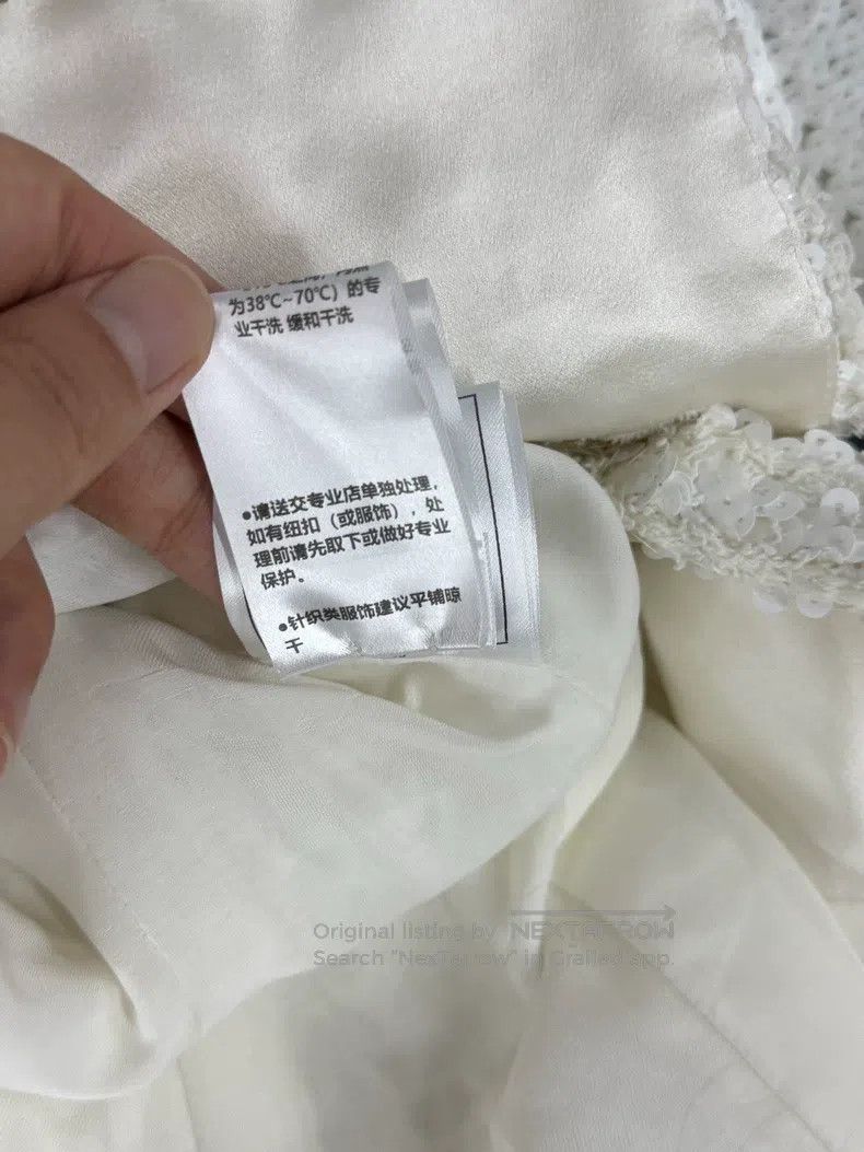 Chanel Chanel 22S white sequin beaded heavy industry jacket Size S / US 4 / IT 40 - 8 Thumbnail