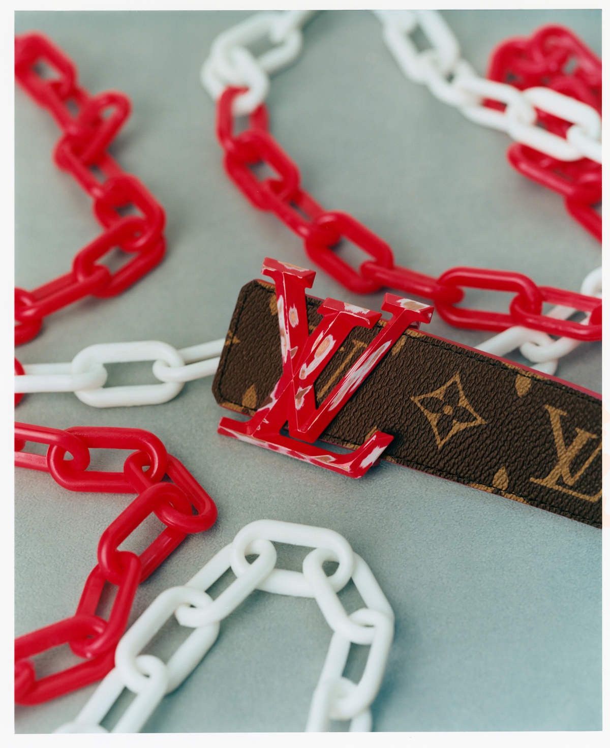 Louis Vuitton Louis Vuitton Virgil Abloh Red Monogram Chain Belt -Seoul Size ONE SIZE - 1 Thumbnail