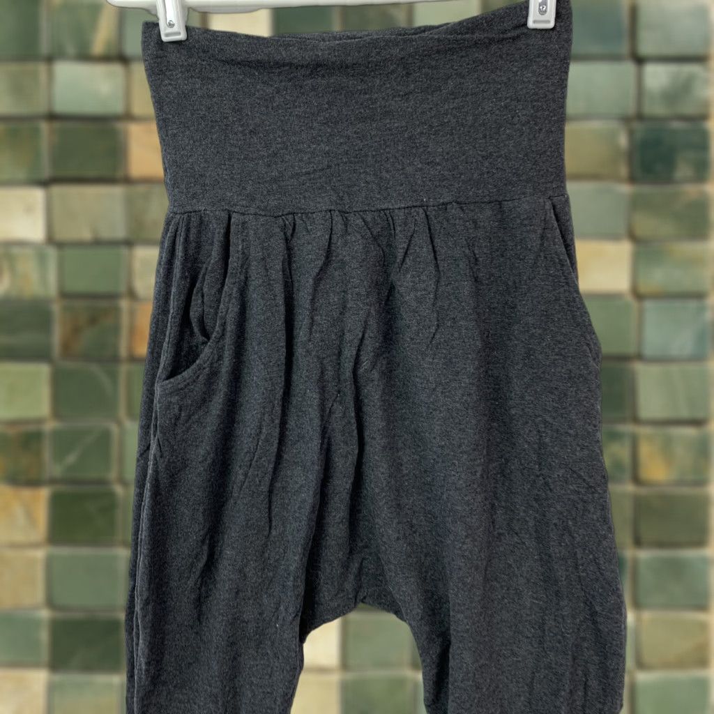 Catalina Natalie Dancewear Women's Pants Harem Activewear Dark Gray S Regular Knit Cozy Breathable Pockets High Waist 95% Cotton 5% Spandex Womens Size 28" / US 6 / IT 42 - 1 Thumbnail