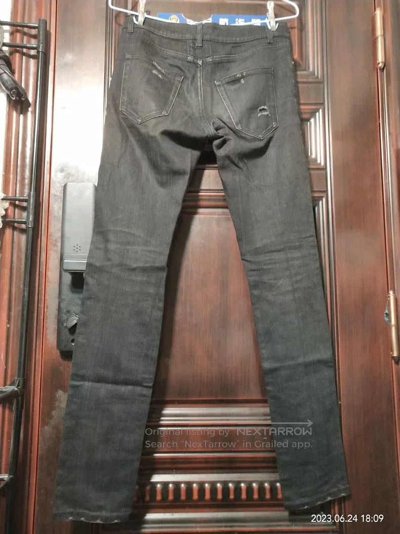 Yves Saint Laurent SLP Distressed Black Denim Jeans. Size US 30 / EU 46 - 8 Thumbnail