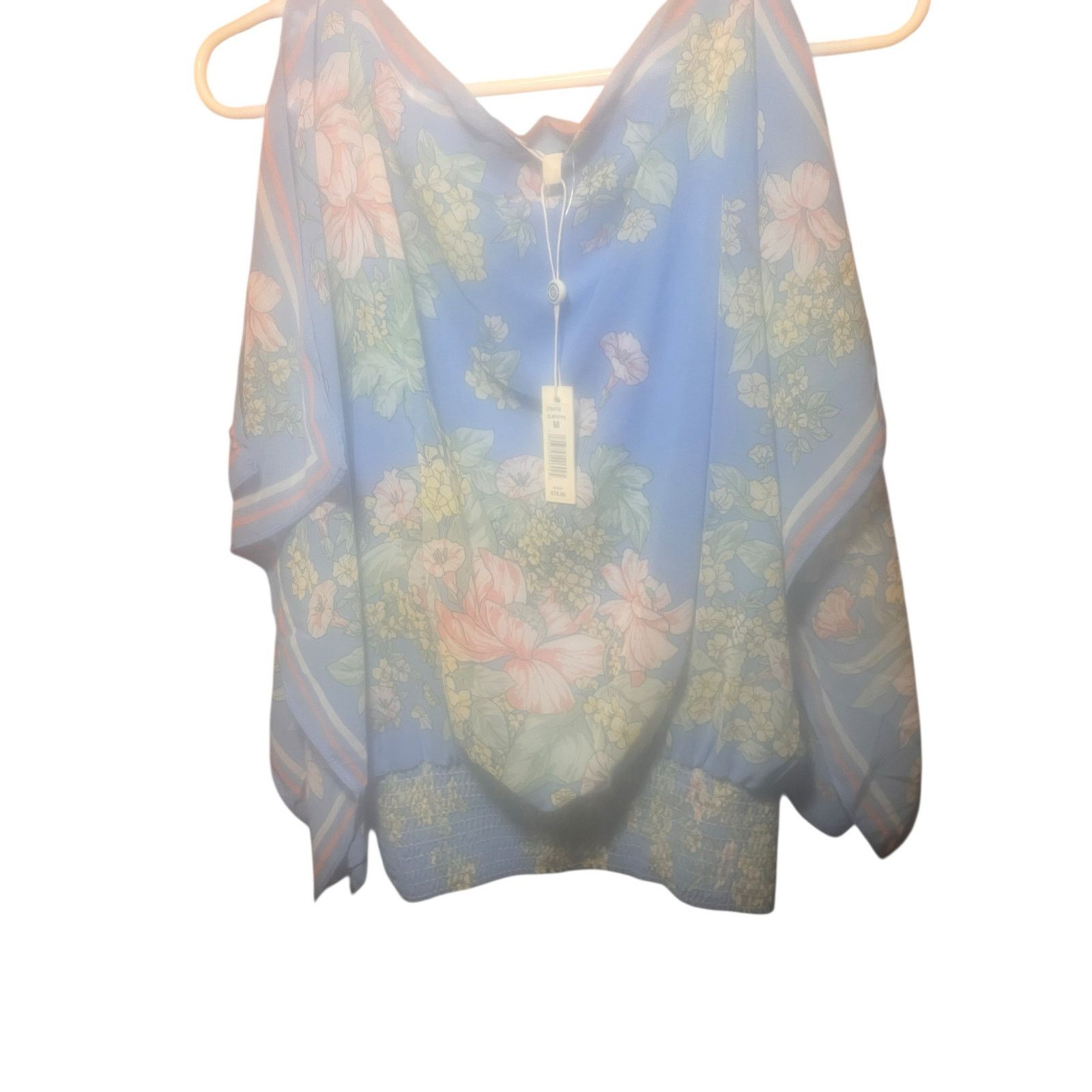 Other Max Studio Blue Floral Handerchief Blouse Size M NWT Size M / US 6-8 / IT 42-44 - 12 Thumbnail