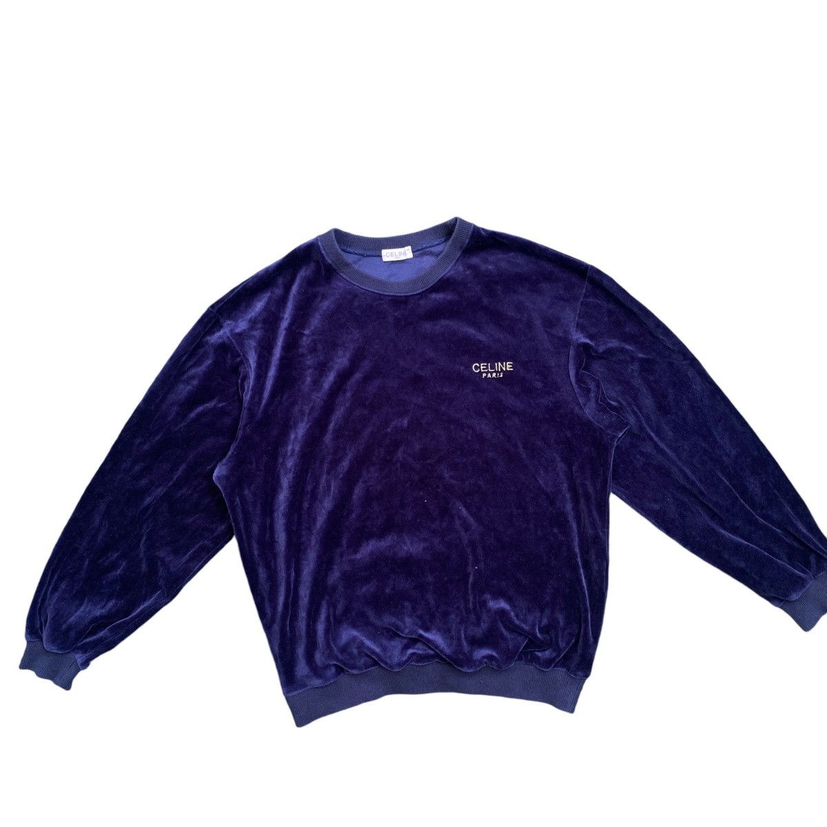 Celine × Luxury × Vintage Vintage Celine Velvet Velour Sweatshirt 
