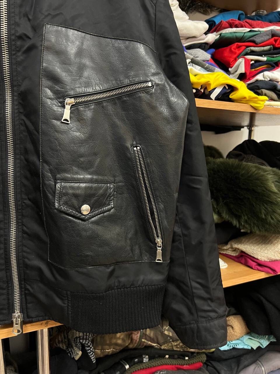 John Richmond Vintage Abstract Design Richmond Leather Bomber Size US L / EU 52-54 / 3 - 5 Thumbnail