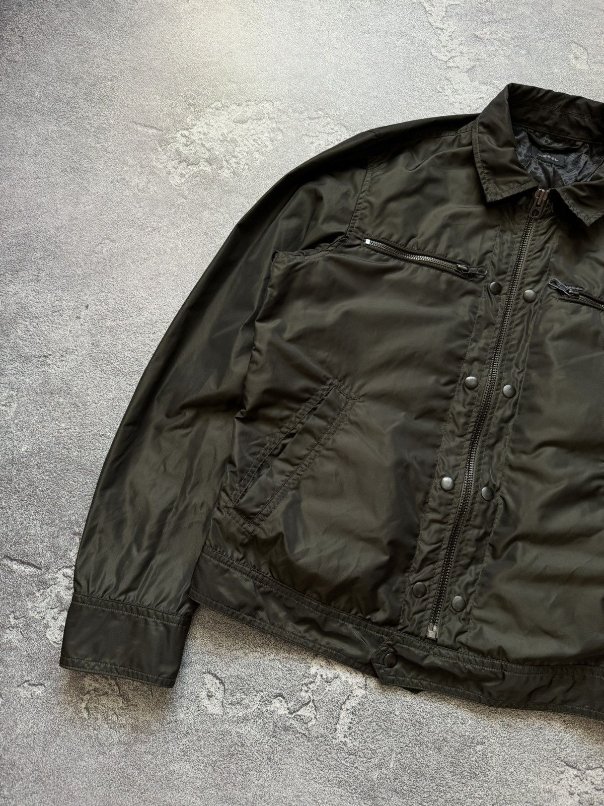 Diesel Diesel M zip bomber jacket green nylon long sleeve Size US M / EU 48-50 / 2 - 5 Thumbnail