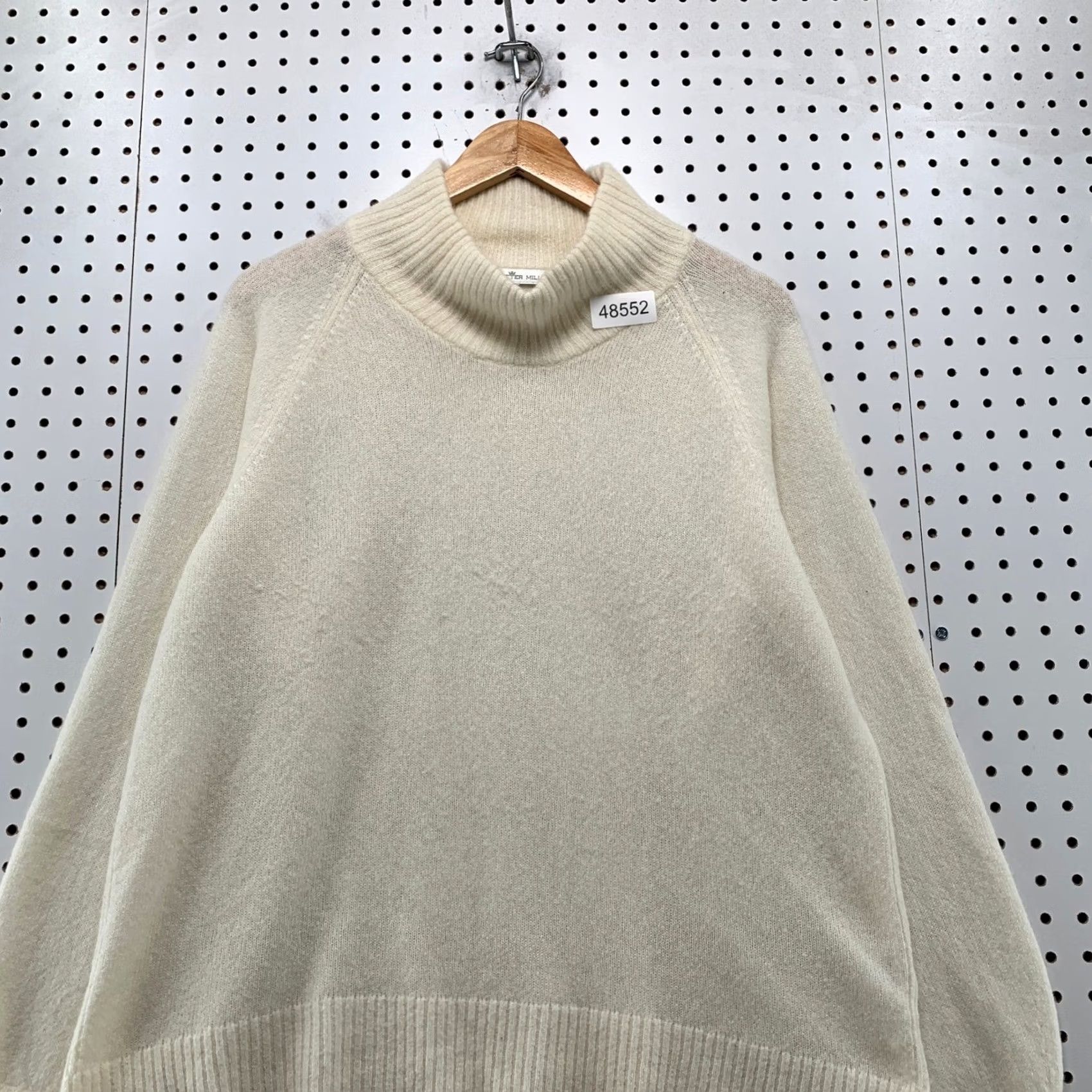 Peter Millar Peter Millar Sweater Womens XL Cream Merino Wool Cashmere Blend Mock Neck Raglan Size XL / US 12-14 / IT 48-50 - 5 Thumbnail