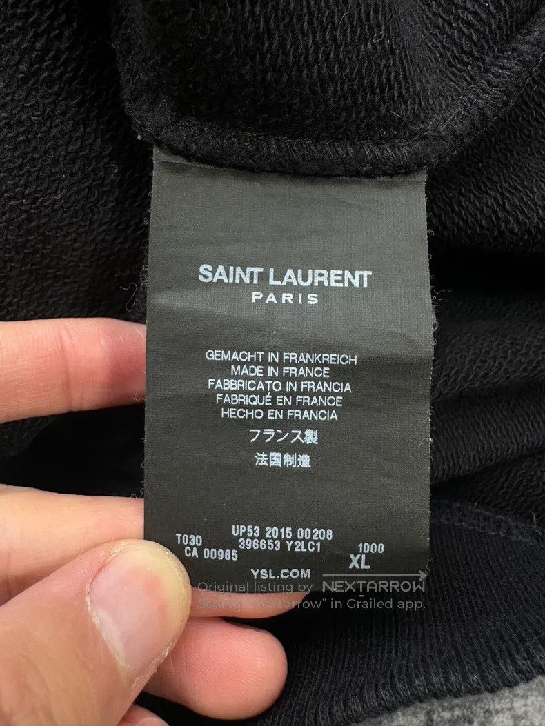 Saint Laurent Paris Saint Laurent Paris Patch Leather Sweatshirt Size US XL / EU 56 / 4 - 5 Thumbnail