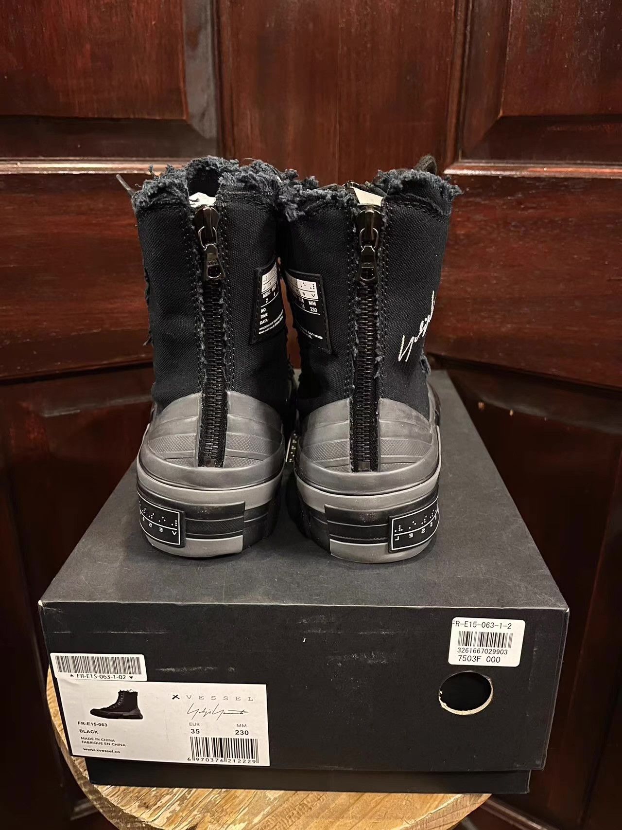 Yohji Yamamoto Yohji Yamamoto × VESSEL FW20 black zipped high‑top Ｑ25 Size US 10 / EU 43 - 3 Thumbnail