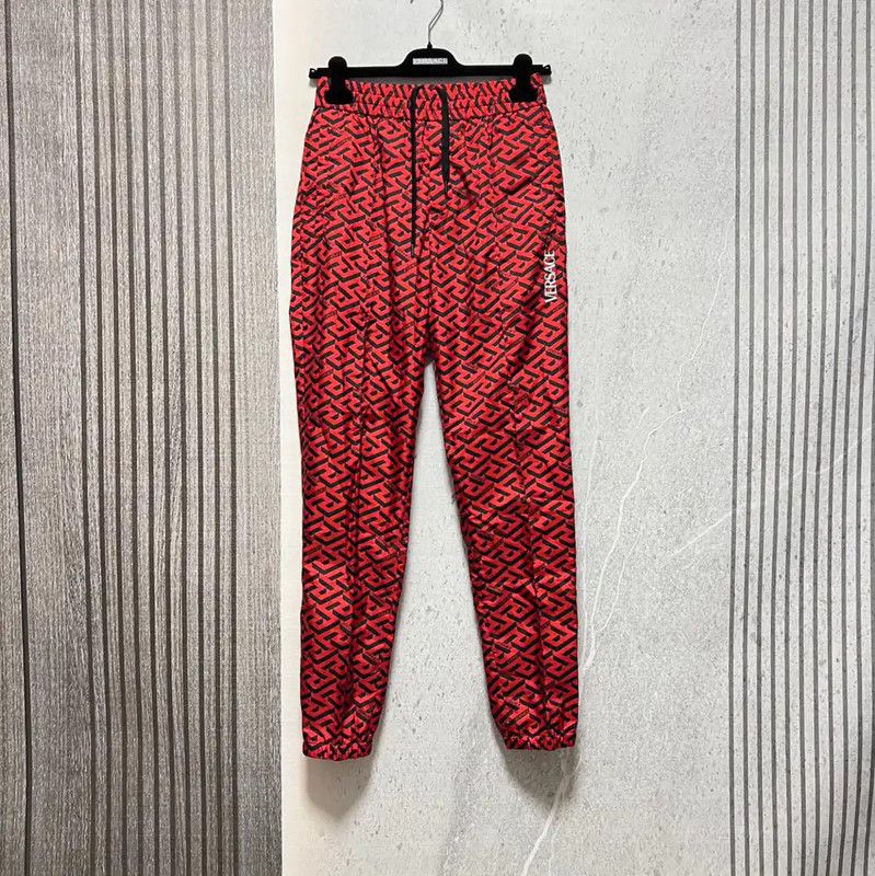 Versace Versace Red Embroidered Men's Casual Pants 0089 Size US 30 / EU 46 - 1 Thumbnail
