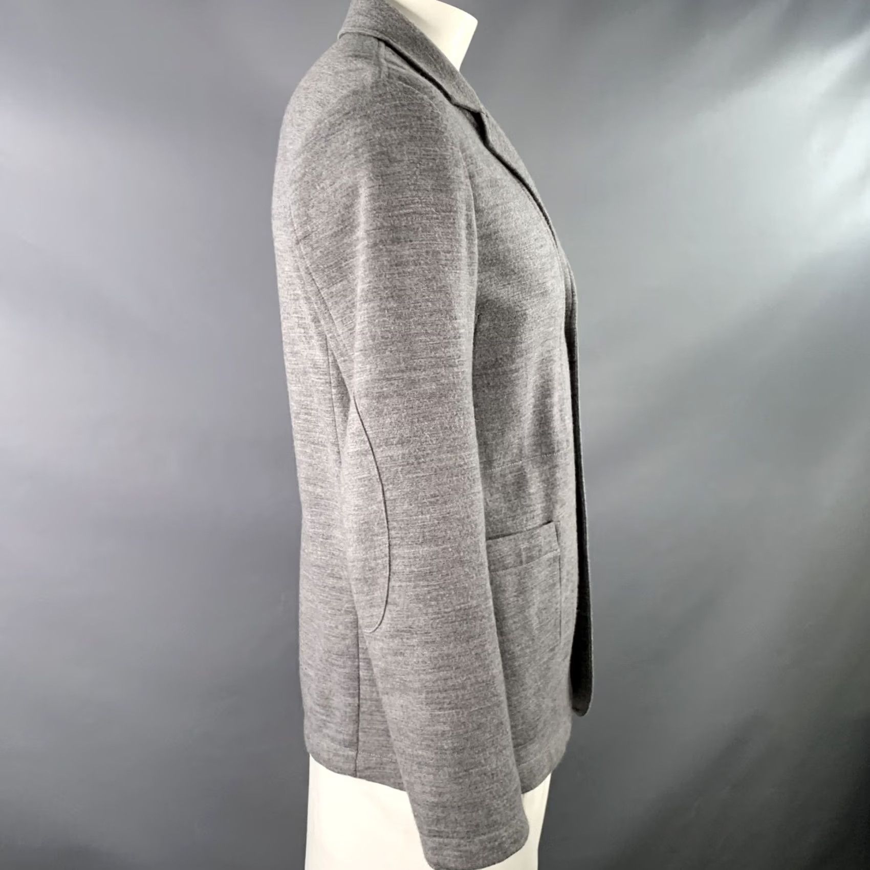 Paul Smith PAUL SMITH Size L Grey Heather Wool Blend Single Breasted Notch Lapel Jacket Mens Size US L / EU 52-54 / 3 - 2 Thumbnail