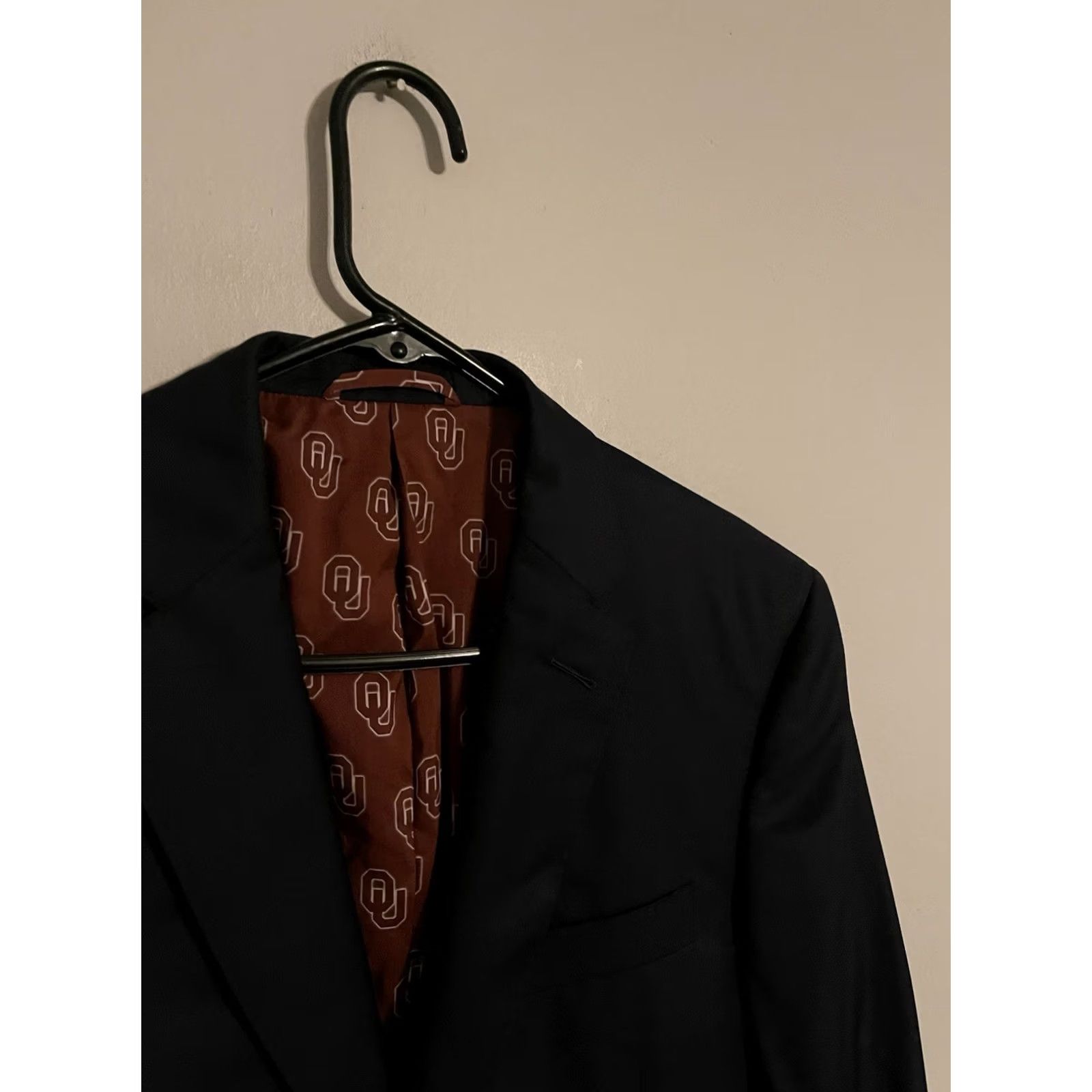 BREDA Reda 1865 Oklahoma Sooners Navy Blue Wool Blazer Suit Jacket Men's 40R Liner Size 40R - 2 Thumbnail
