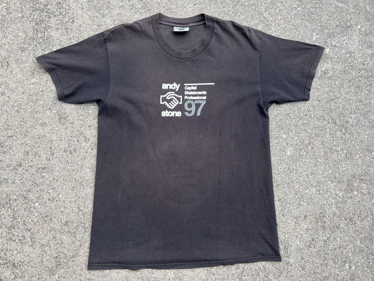 Vintage VTG 1997 Andy Stone Capital Skateboards Professional t shirt Size US L / EU 52-54 / 3 - 1 Thumbnail