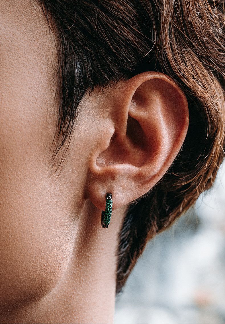 Jewelry × Sterling Silver Hip-hop Earrings One Pairs Chrome Jewelry Size ONE SIZE - 5 Thumbnail