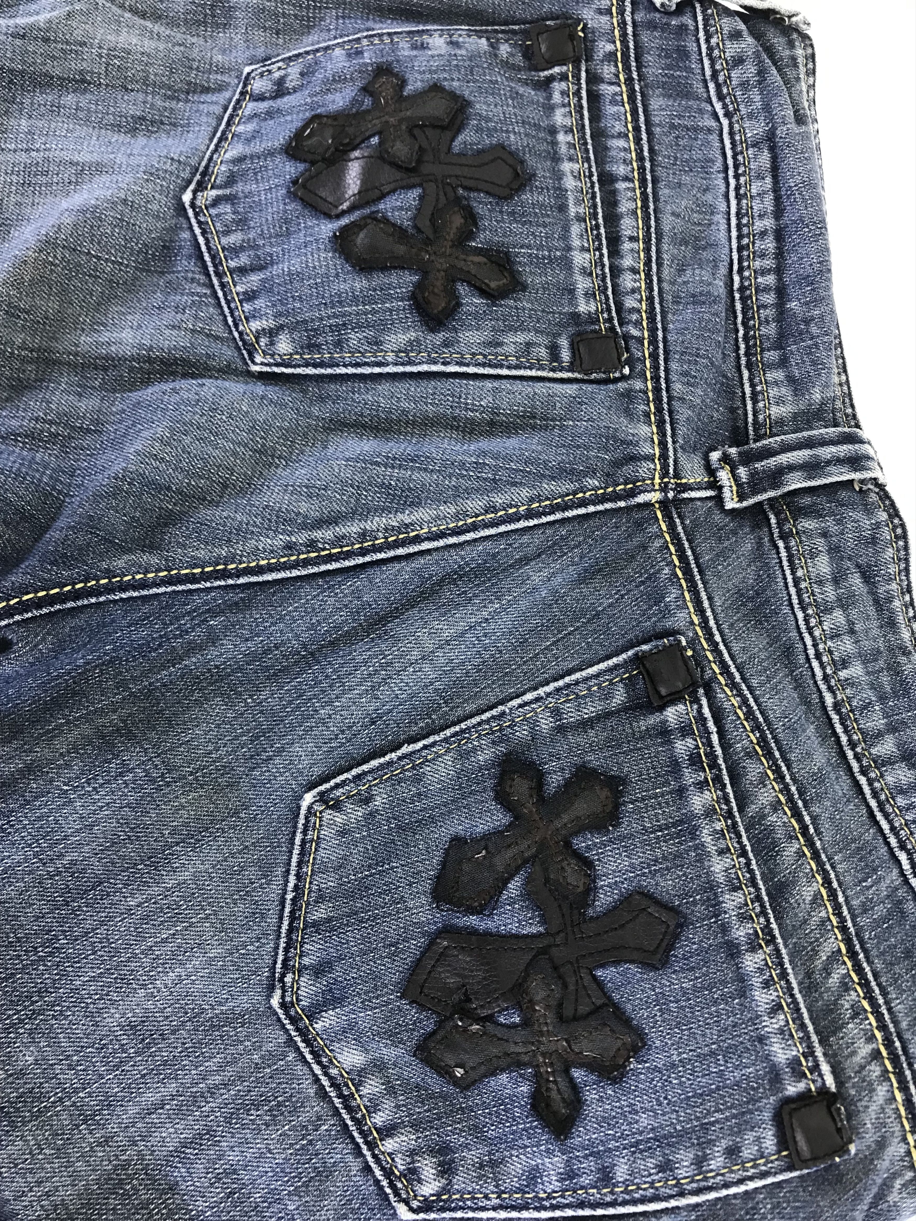Japanese Brand Vintage Black Cross Flare Jeans Inspired Chrome Hearts Denim Size US 28 / EU 44 - 10 Thumbnail