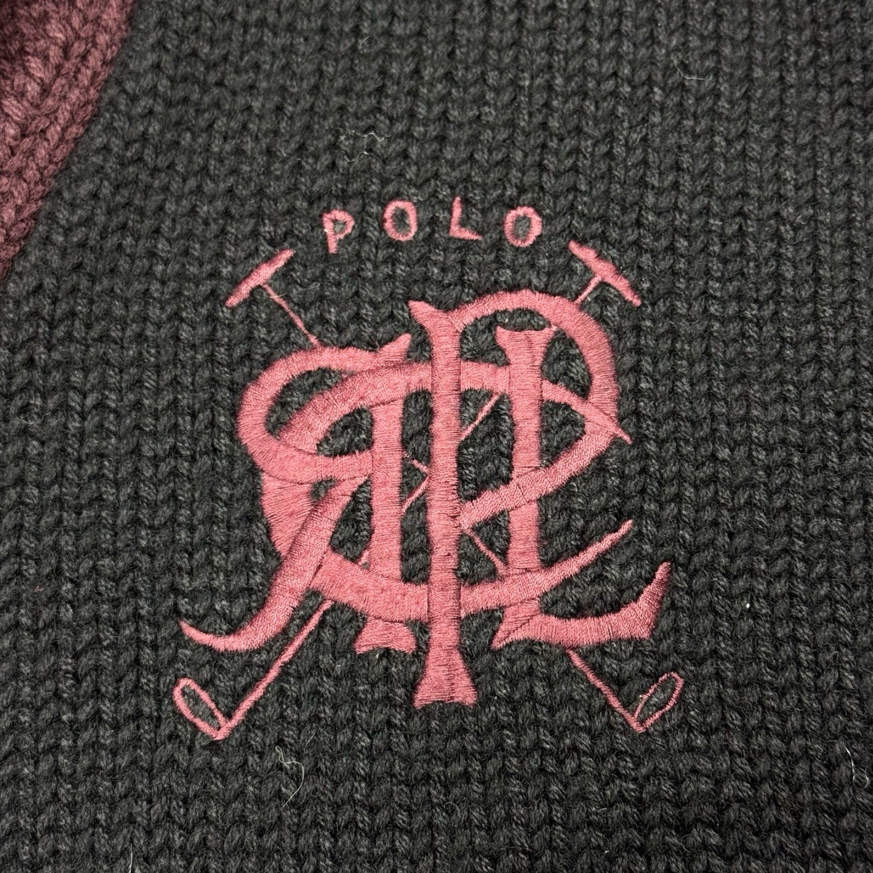 Polo Ralph Lauren Vintage Polo Ralph Lauren Wool Knit Cardigan Men M Fall Black Maroon 90s Shawl Collar Pockets Size US M / EU 48-50 / 2 - 3 Thumbnail