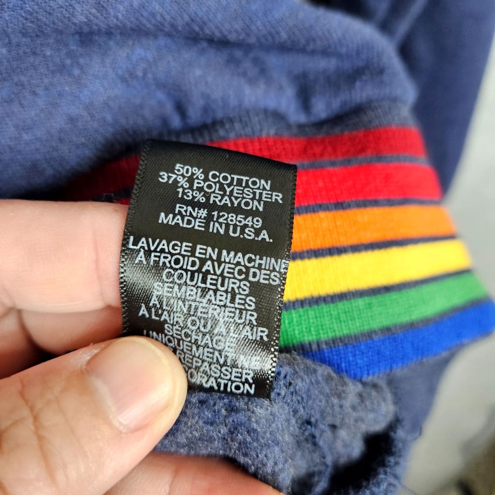 Aviator Nation AVIATOR NATION Unisex Sweatshirt Pullover Navy Rainbow Logo Cotton Polyester Crew Neck Sz M All Seasons Fall Spring Summer Winter Blue Size M / US 6-8 / IT 42-44 - 2 Thumbnail
