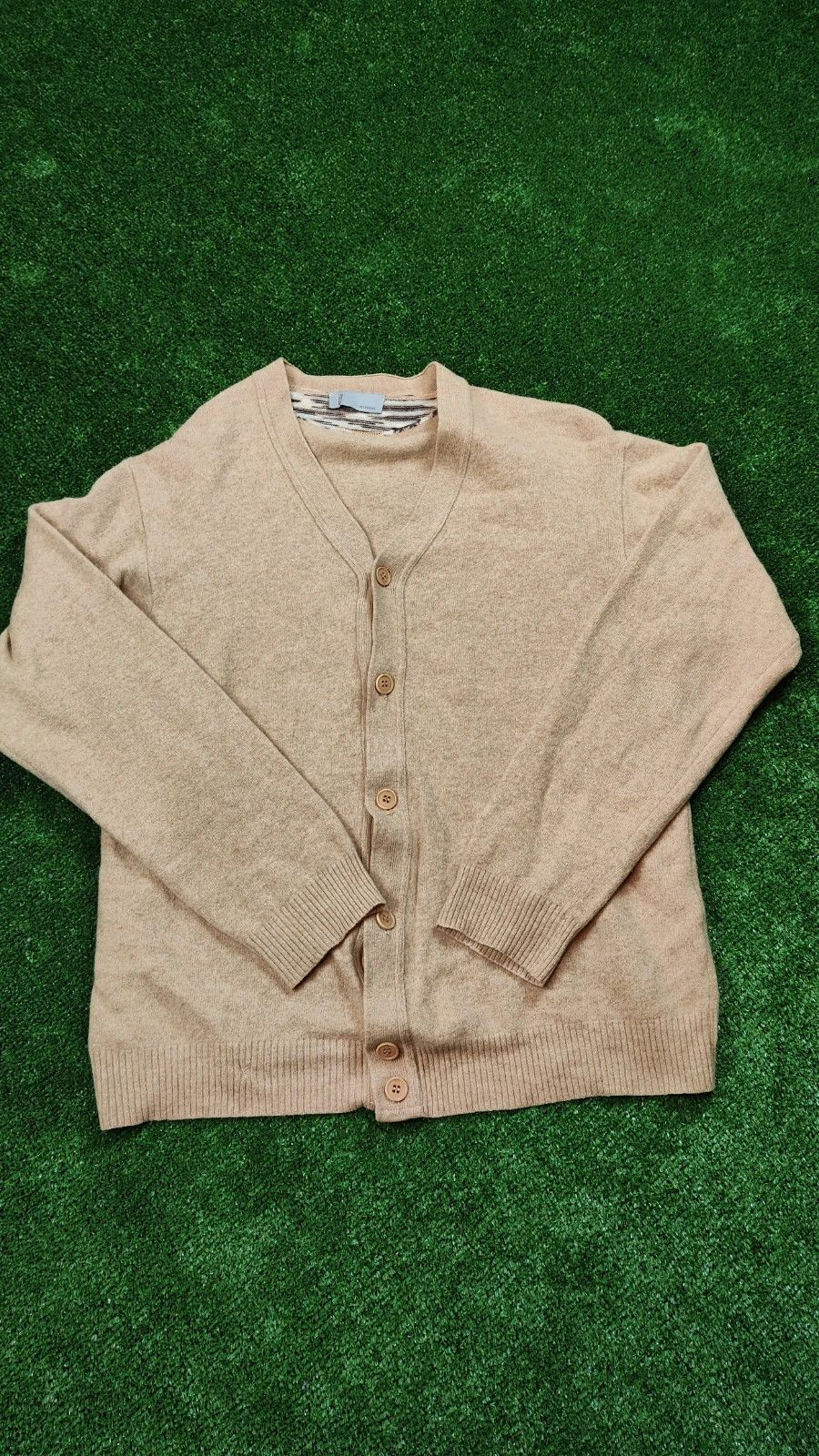 image of Missoni Cardigan Sweater Merino Wool Cashmere Button in Beige, Women's (Size Large)