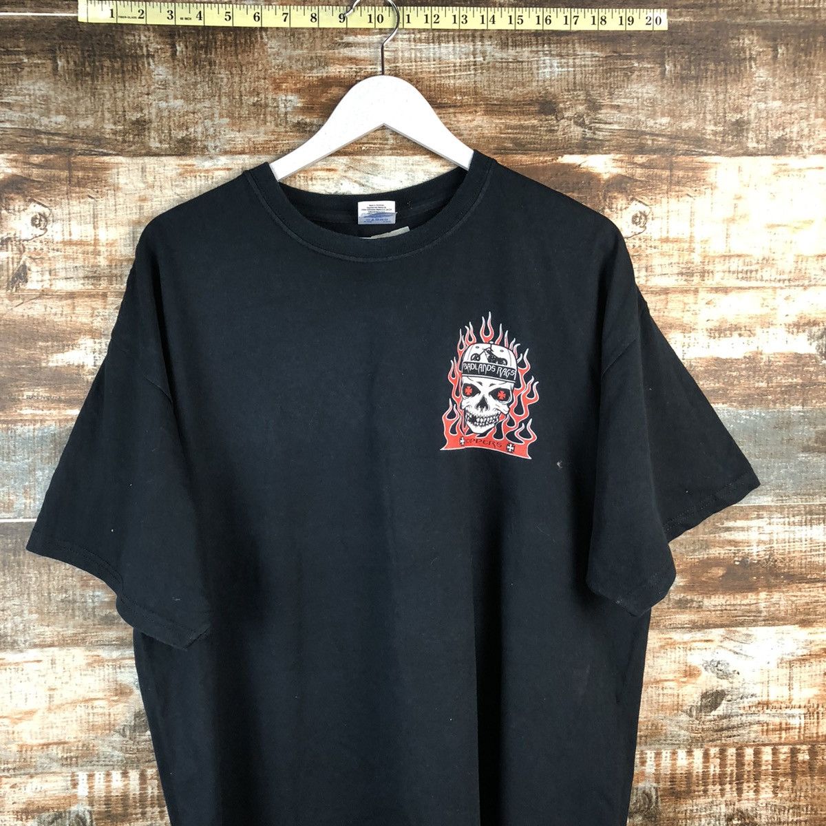 Vintage Badlands skull Dark Blue T-Shirt #A2594 Size US XL / EU 56 / 4 - 6 Thumbnail