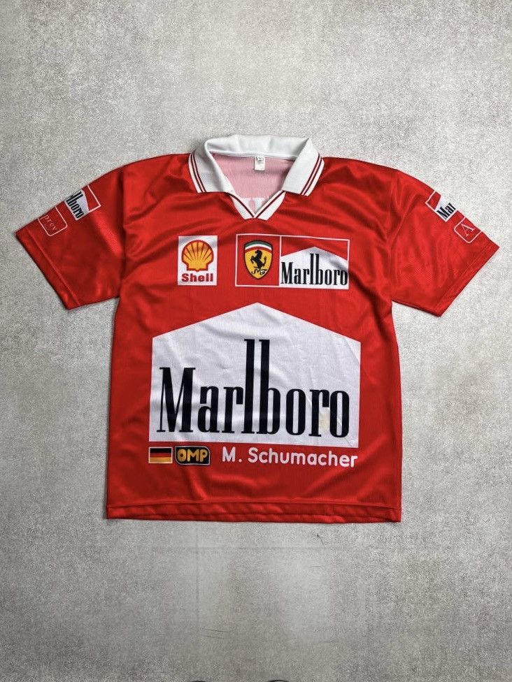 Marlboro Vintage Michael Schumacher Marlboro F-1 Polo Shirt Y2K L Size US L / EU 52-54 / 3 - 1 Thumbnail