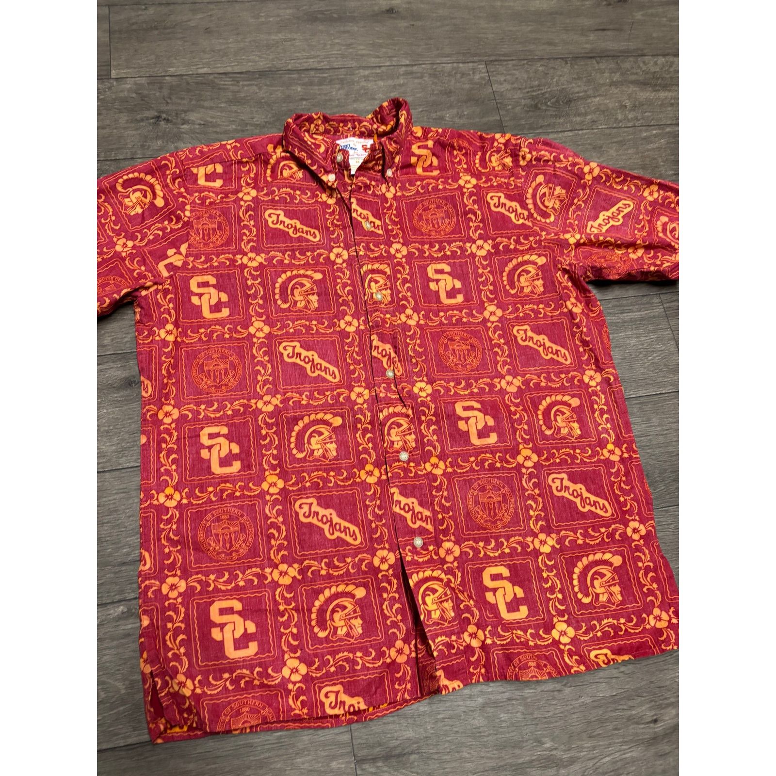 Reyn Spooner × Vintage USC Reyn Spooner Hawaiian Button Shirt Red Tee Sz M Size US M / EU 48-50 / 2 - 3 Thumbnail