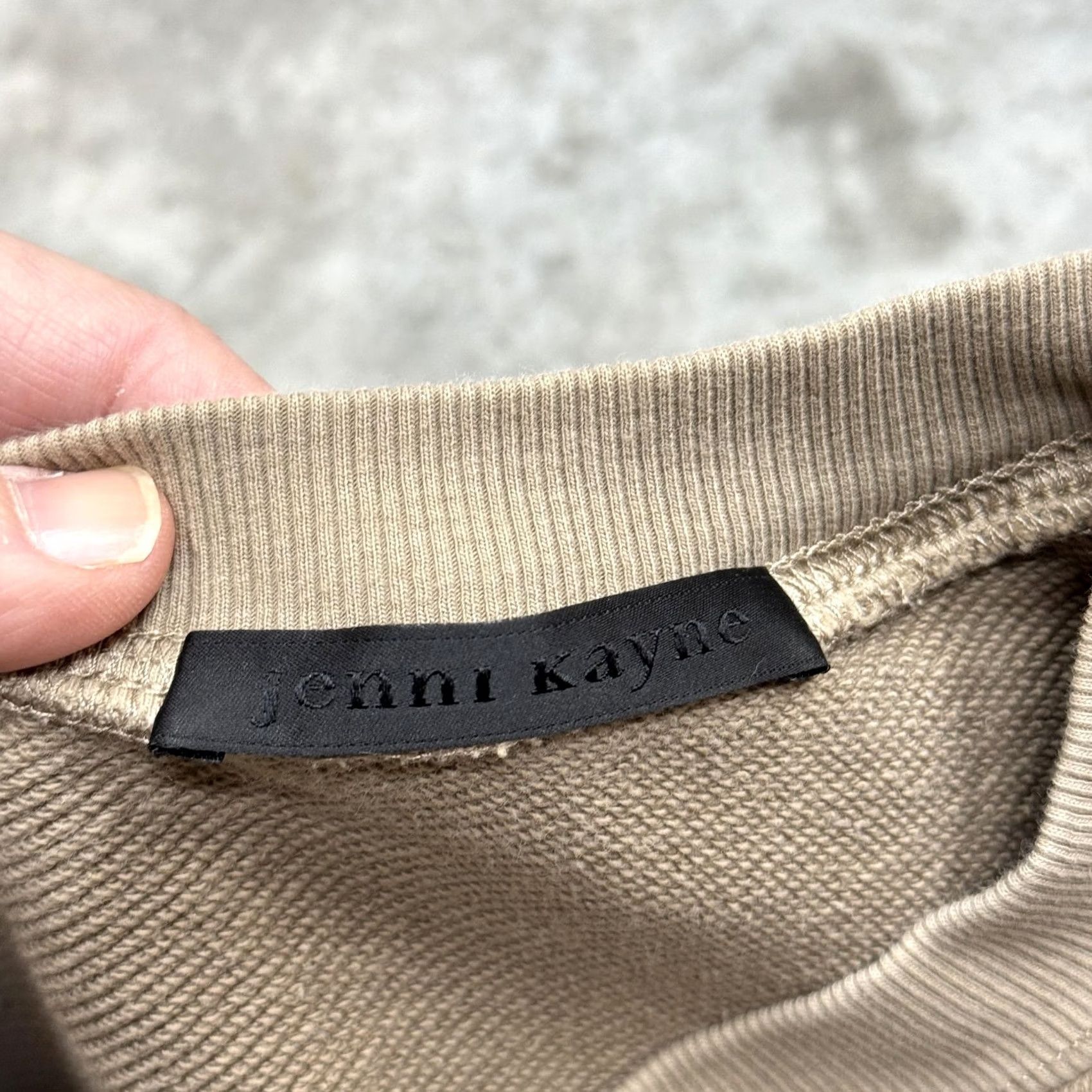 Vintage Jenni Kayne Sweatshirt Womens Large Beige Cotton Crewneck Pullover Made USA Size L / US 10 / IT 46 - 3 Thumbnail